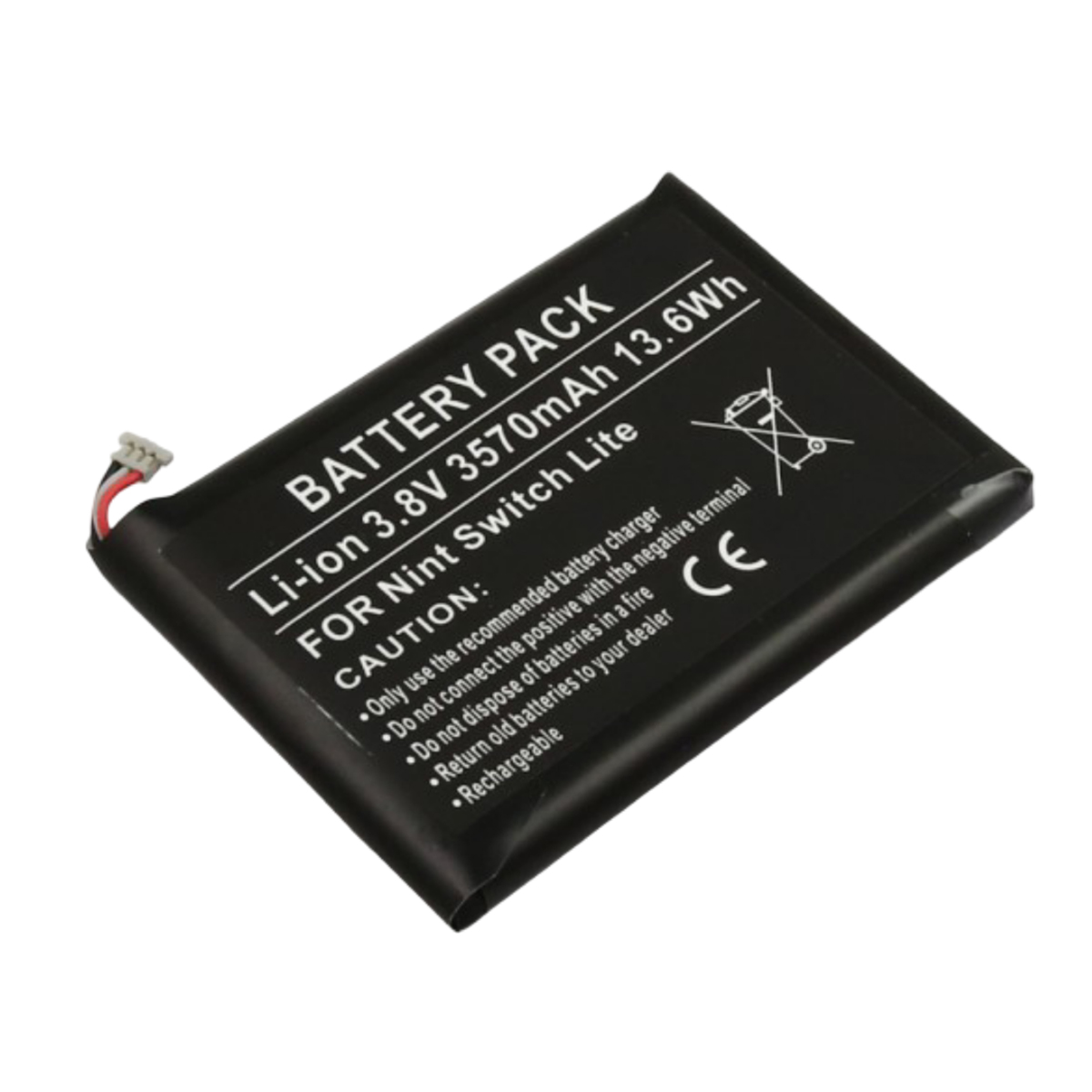 Batteria nera per Nintendo Switch Lite con testo.