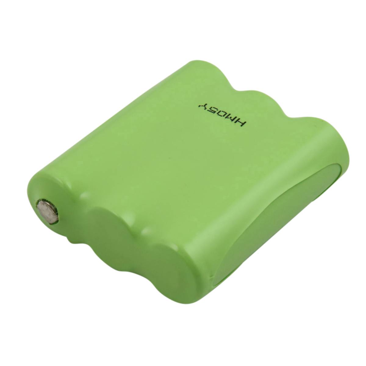 Un pacco batteria verde con testo HMOSY, con bordi ondulati su un lato.