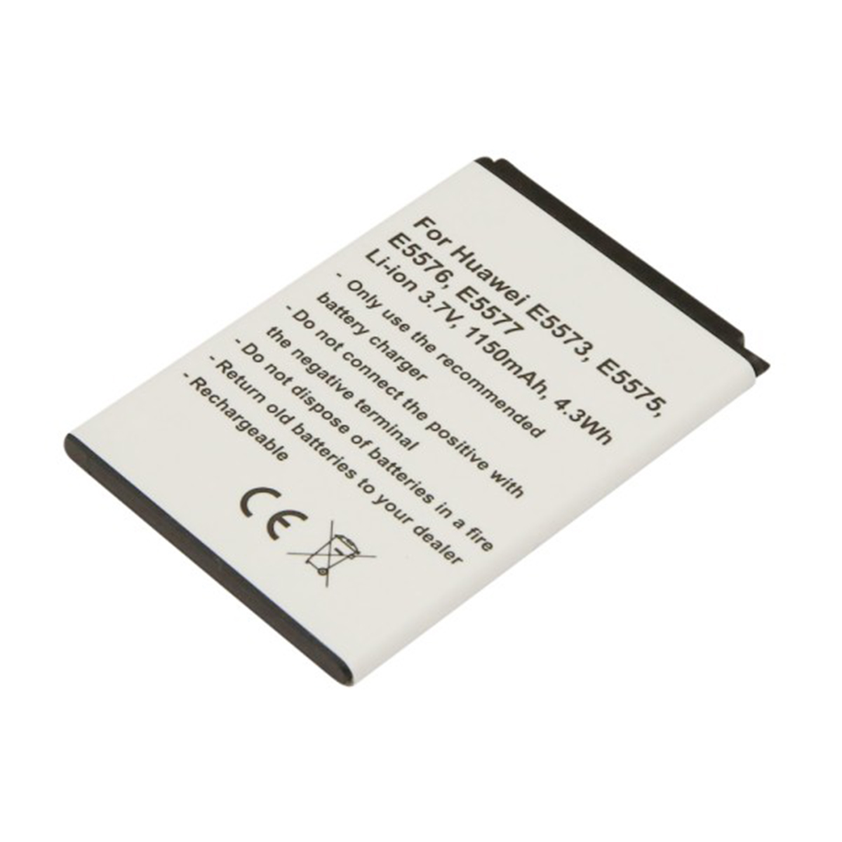 Una batteria bianca per Huawei E5573, E5575, E5576, E5577, Li-ion 3.7V, 1150mAh.