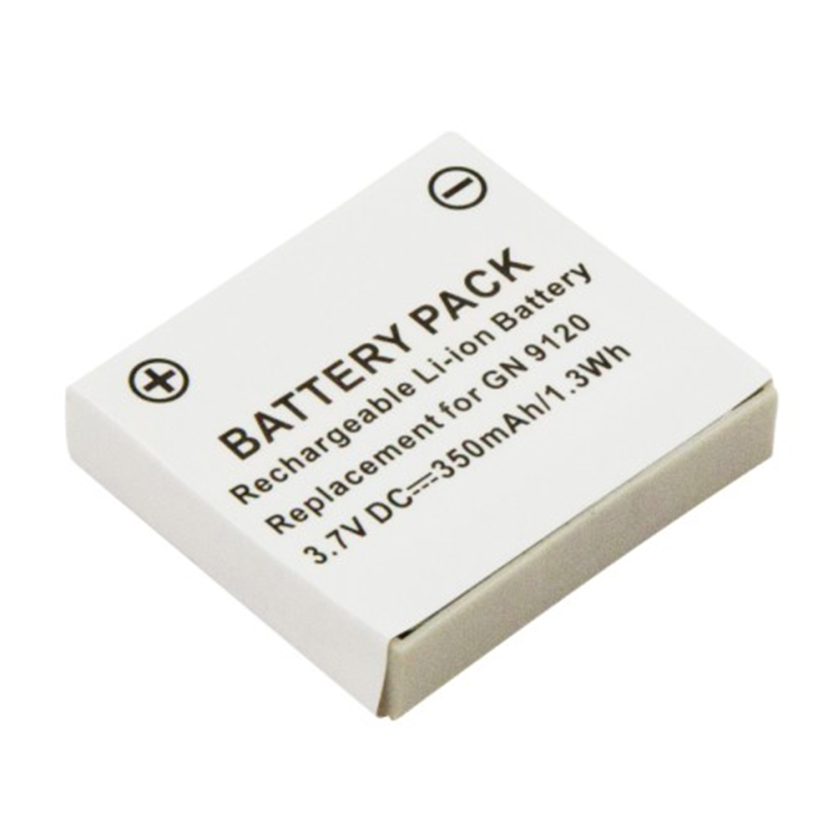 Un pacco batteria bianco con testo nero: BATTERY PACK, 3.7V.