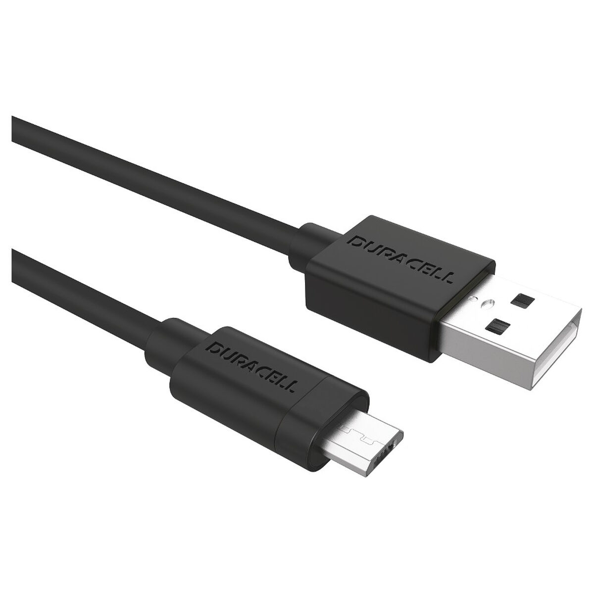 Duracell logolu siyah USB - Micro USB kablosu.