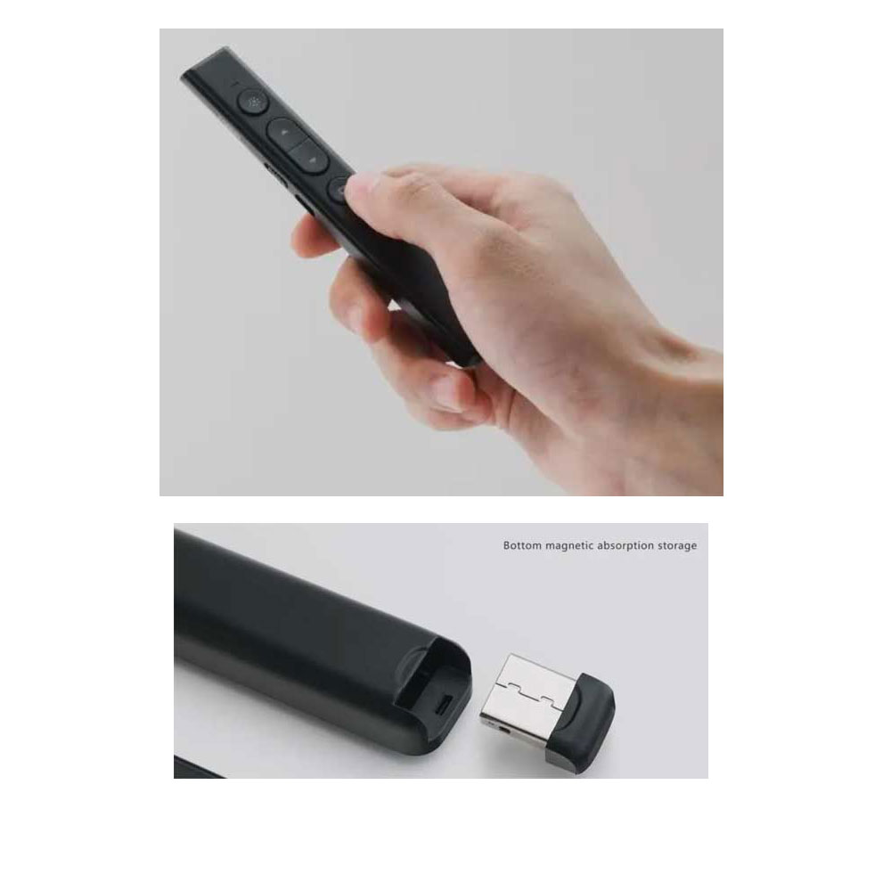 El siyah sunucu tutuyor. USB bellek tabana manyetik olarak yerleştirilmiş.