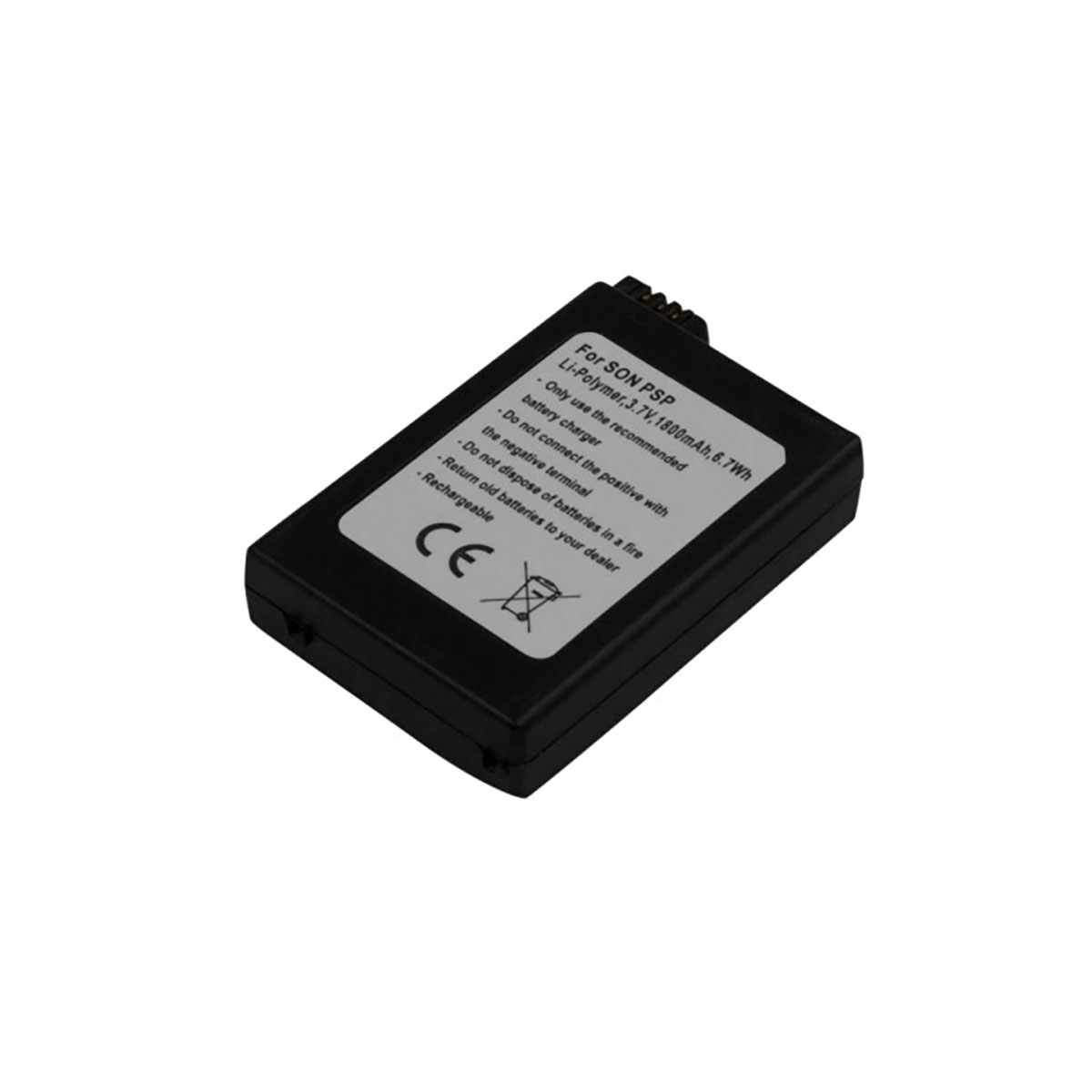Batteria nera per SON PSP, 3,7V, 1800mAh. Marchio CE.
