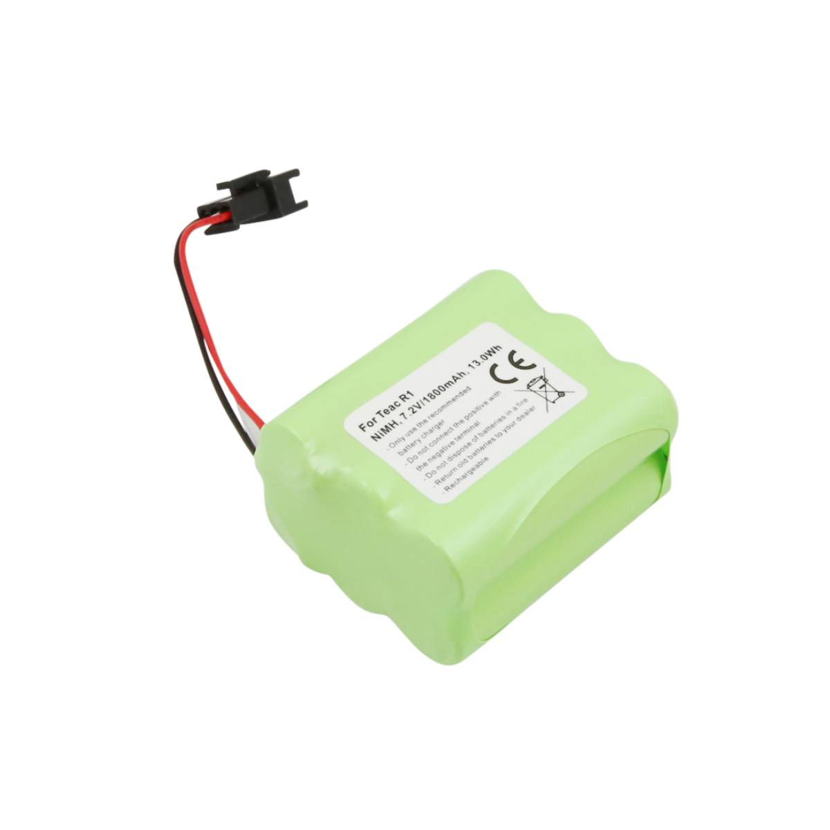 Pacco batteria NiMH ricaricabile verde 7,2V per Teac R1, con cavi connettore.