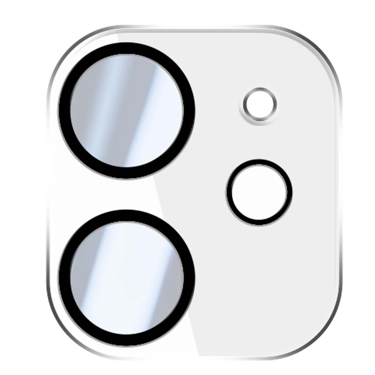 Witte telefooncamera-afdekking met twee grote en één kleine lens.