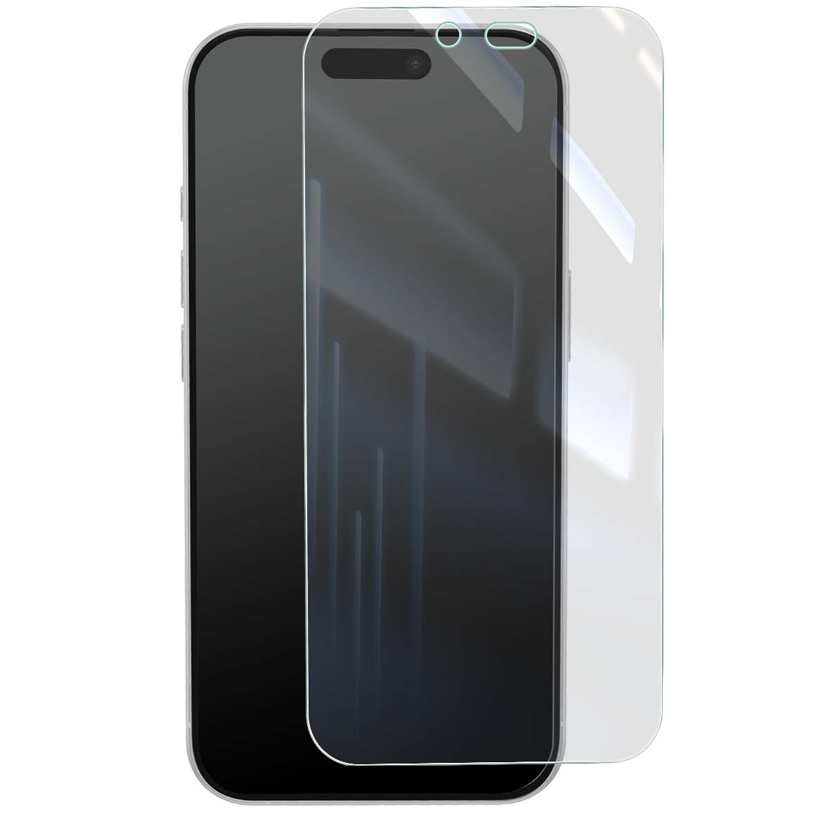 Una protezione schermo trasparente giace su uno smartphone.