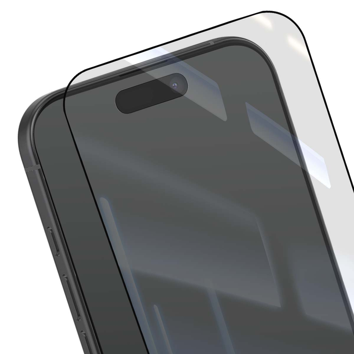 Een schermprotector op een donkere smartphone.