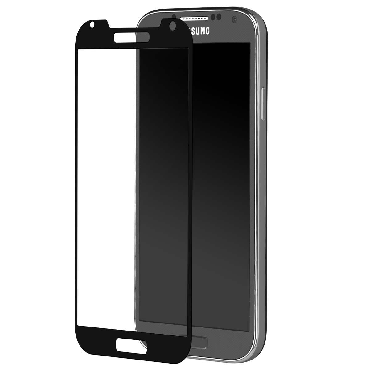 Un protector de pantalla delante de un smartphone.