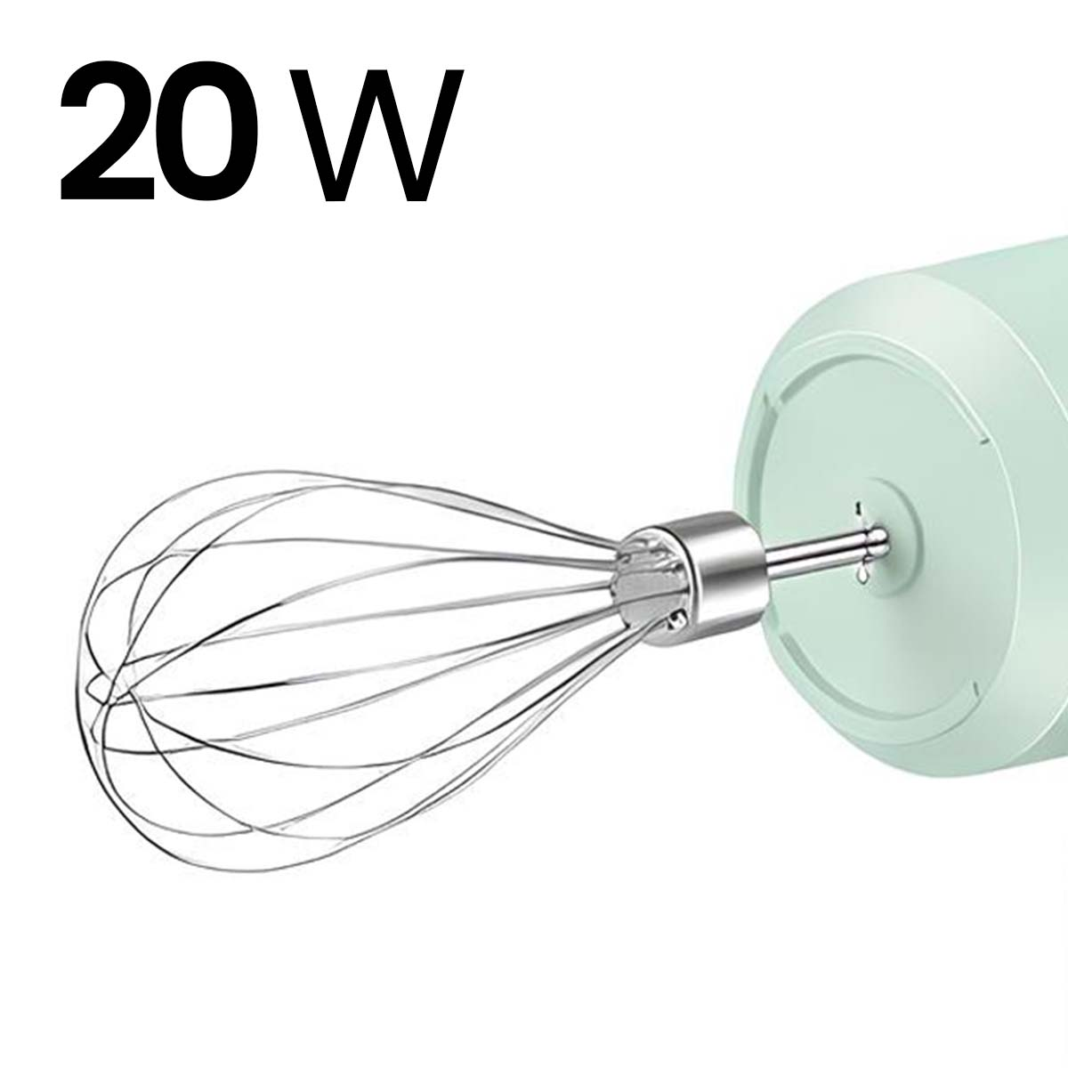 Batidora eléctrica de mano de 20W con accesorio.