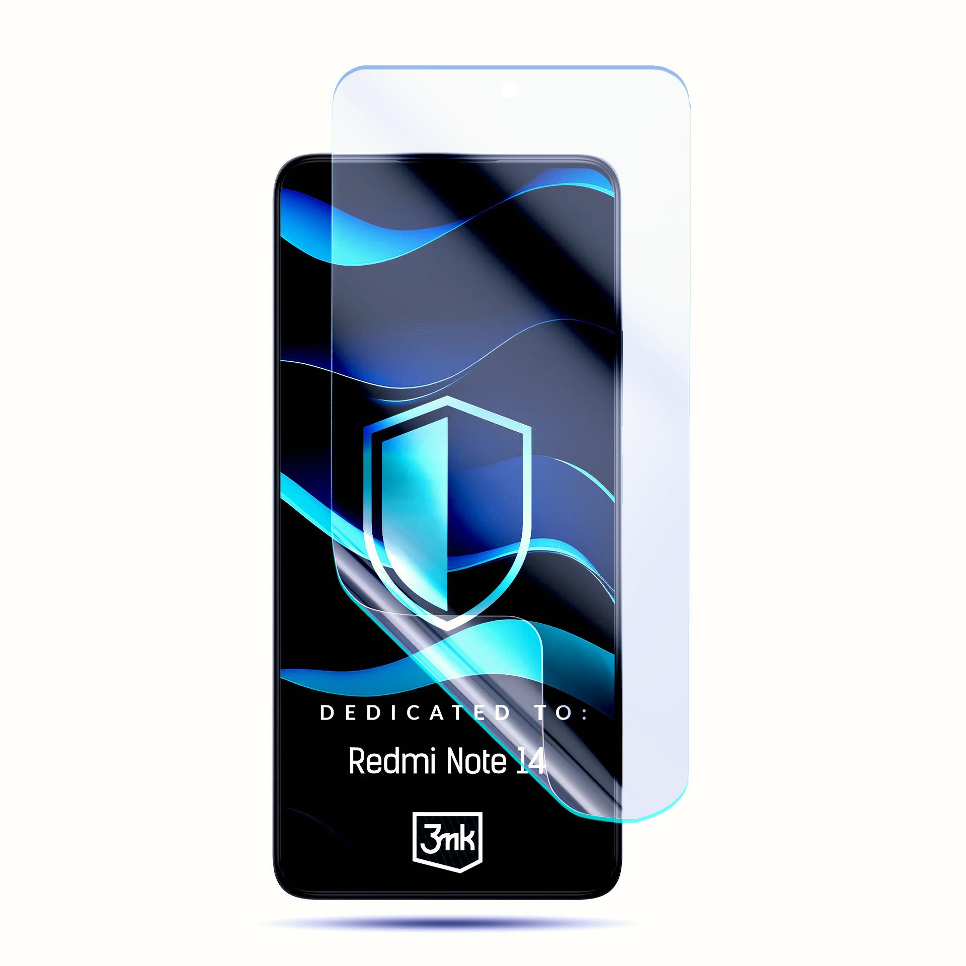 Uno smartphone con protezione schermo dedicata al Redmi Note 14.