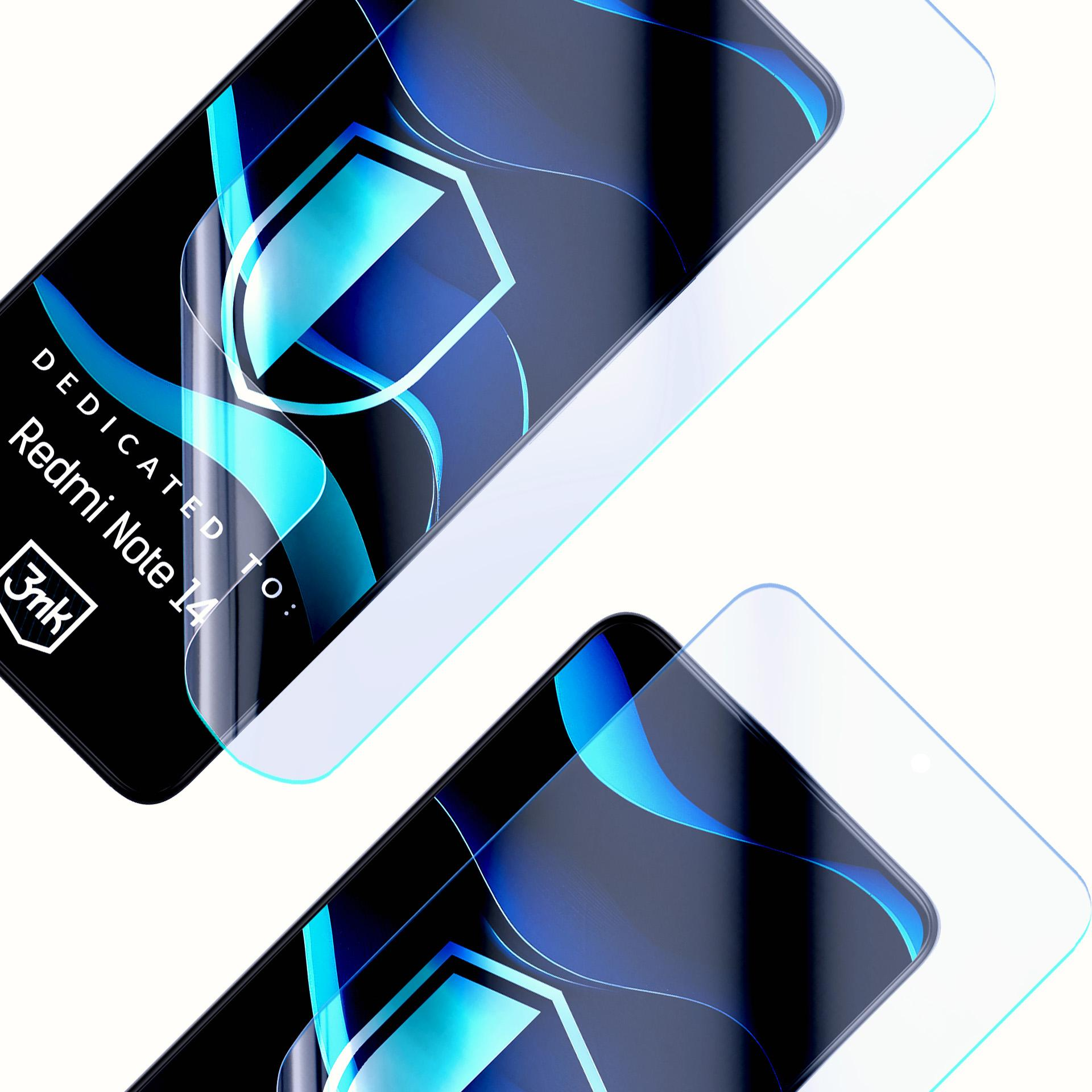 Due proteggi schermo trasparenti con motivo blu, uno ha del testo.