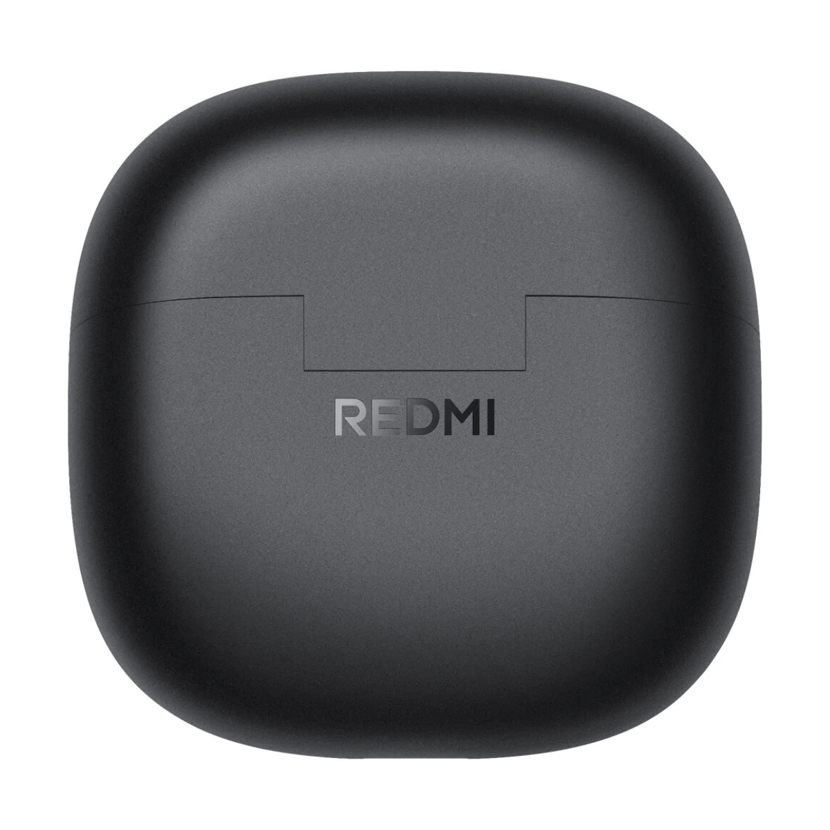 Zwarte oplaadcase voor oordopjes met "REDMI"-logo.