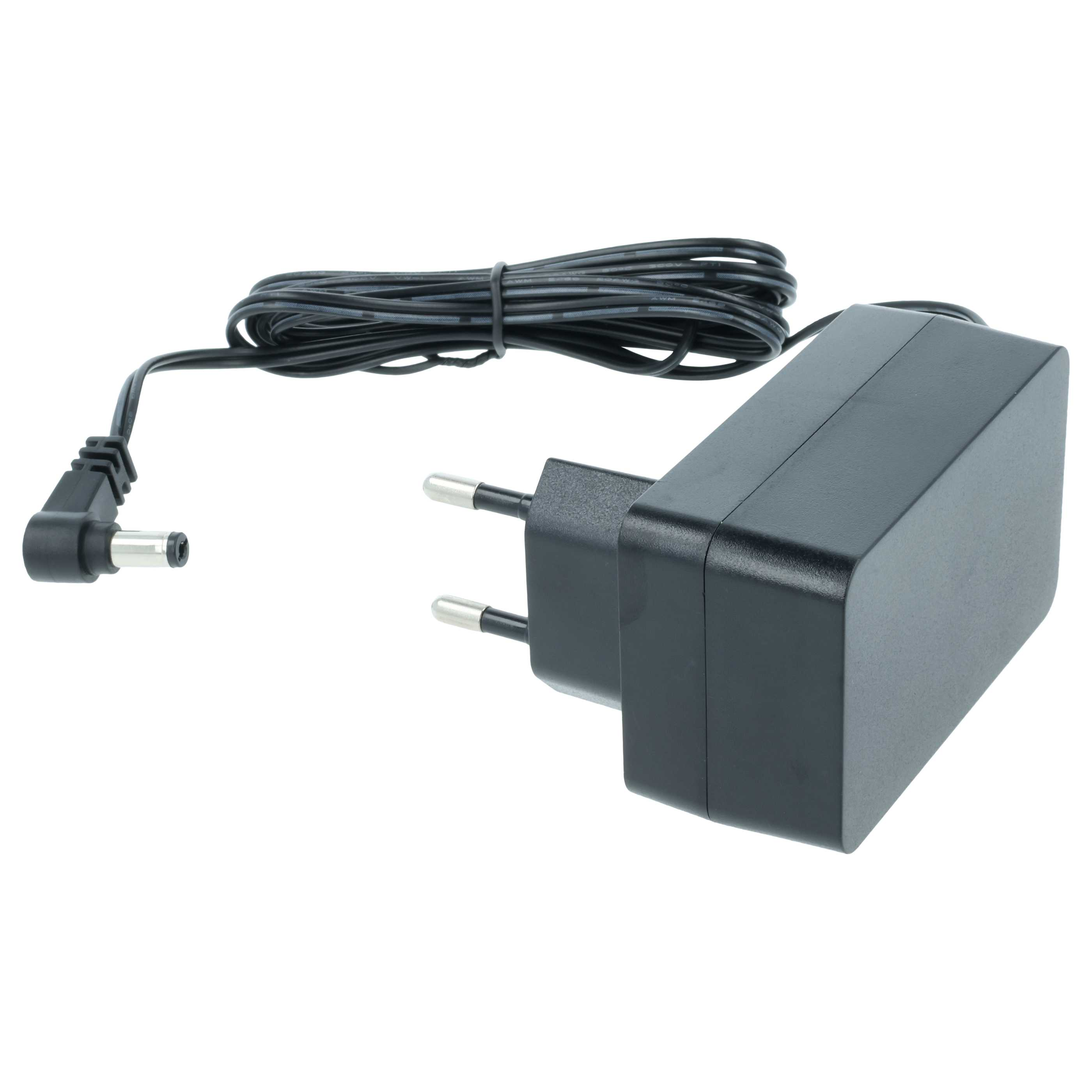 Schwarzes Netzteil mit Kabel und Eurostecker.