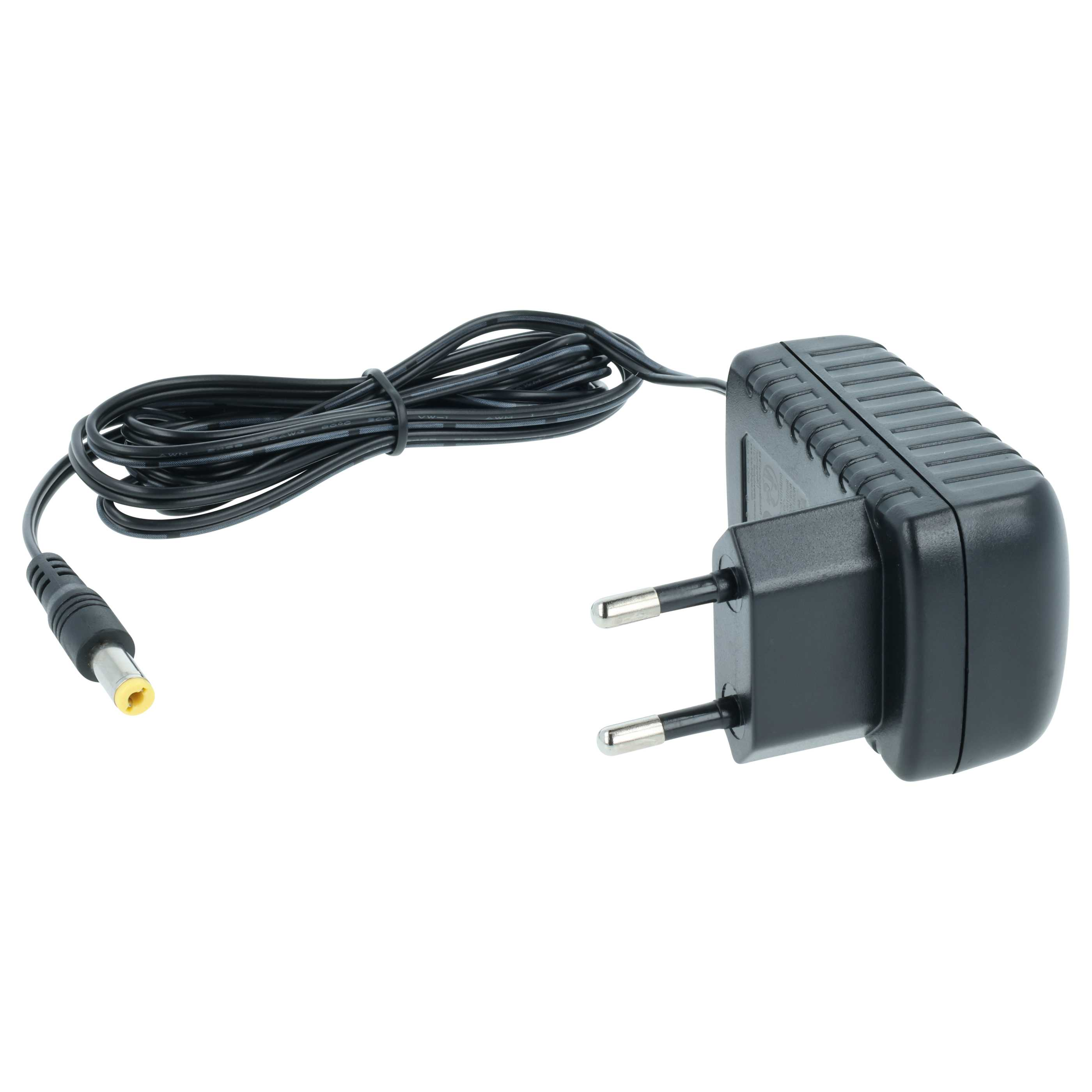 Schwarzes Netzteil mit Kabel und Eurostecker.