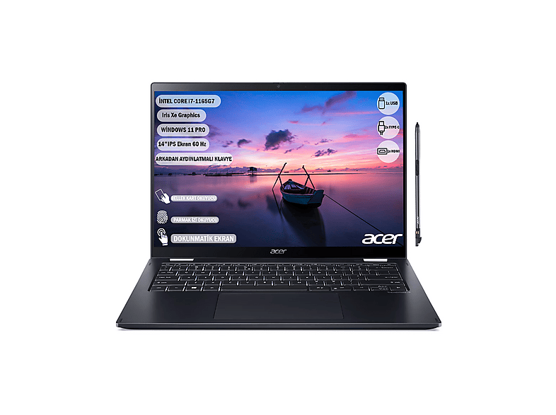 ACER NX.VTPEY.003 Travelmate Spin P6 Dokunmatik Ekran 2'si 1 Arada