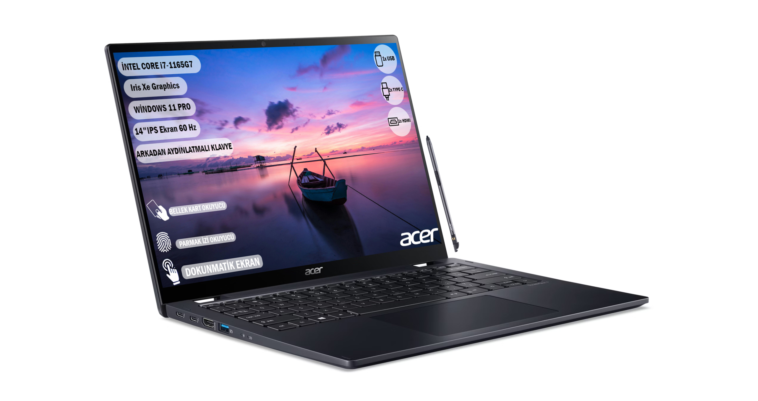 ACER NX.VTPEY.003 Travelmate Spin P6 Dokunmatik Ekran 2'si 1 Arada