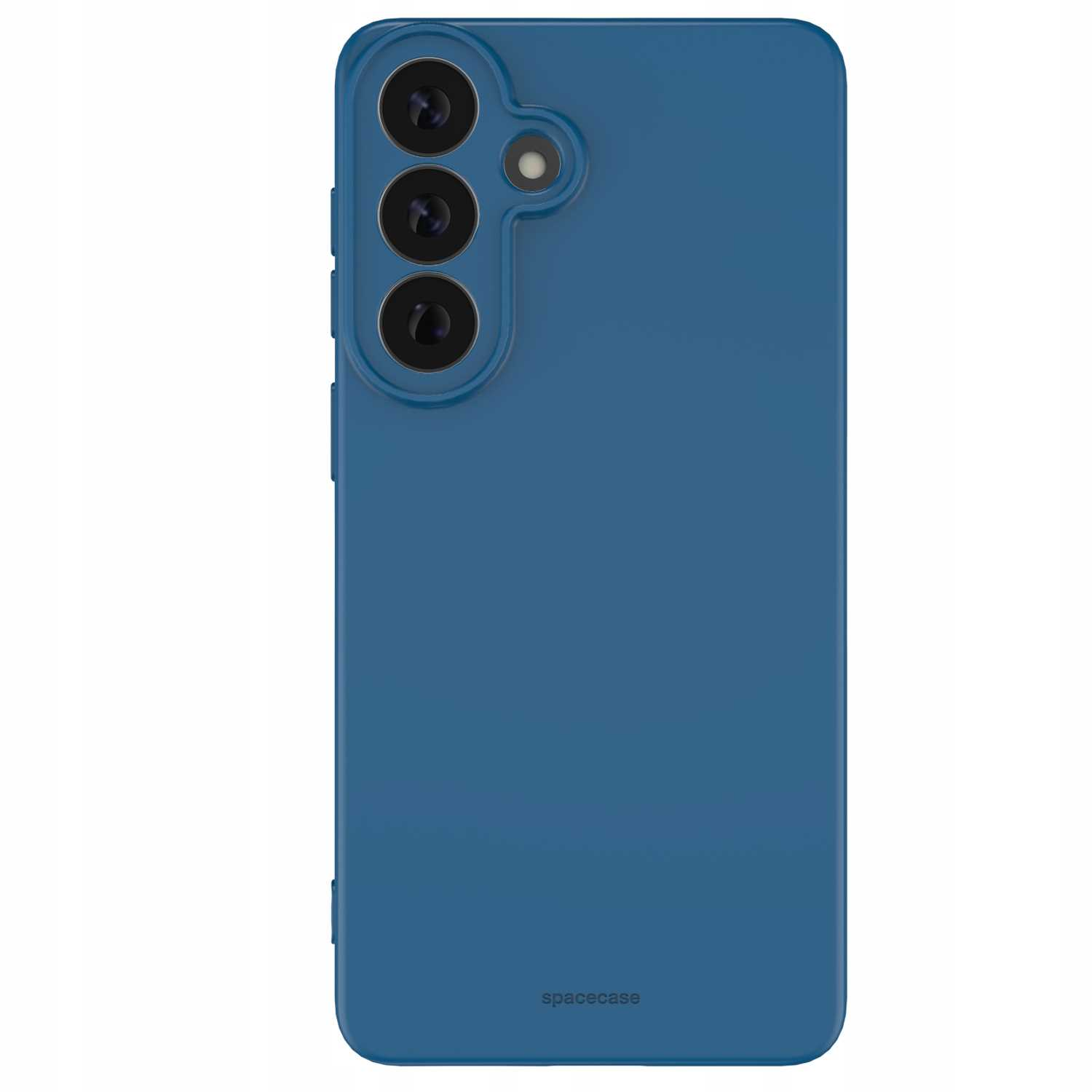 Niebieskie etui na telefon z trzema obiektywami i lampą.