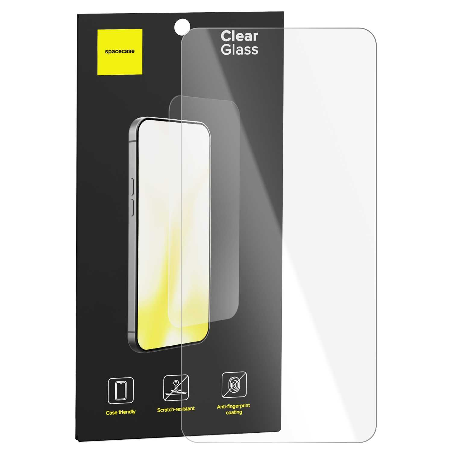 Opakowanie ochraniacza ekranu z wizerunkiem telefonu i ikonami.