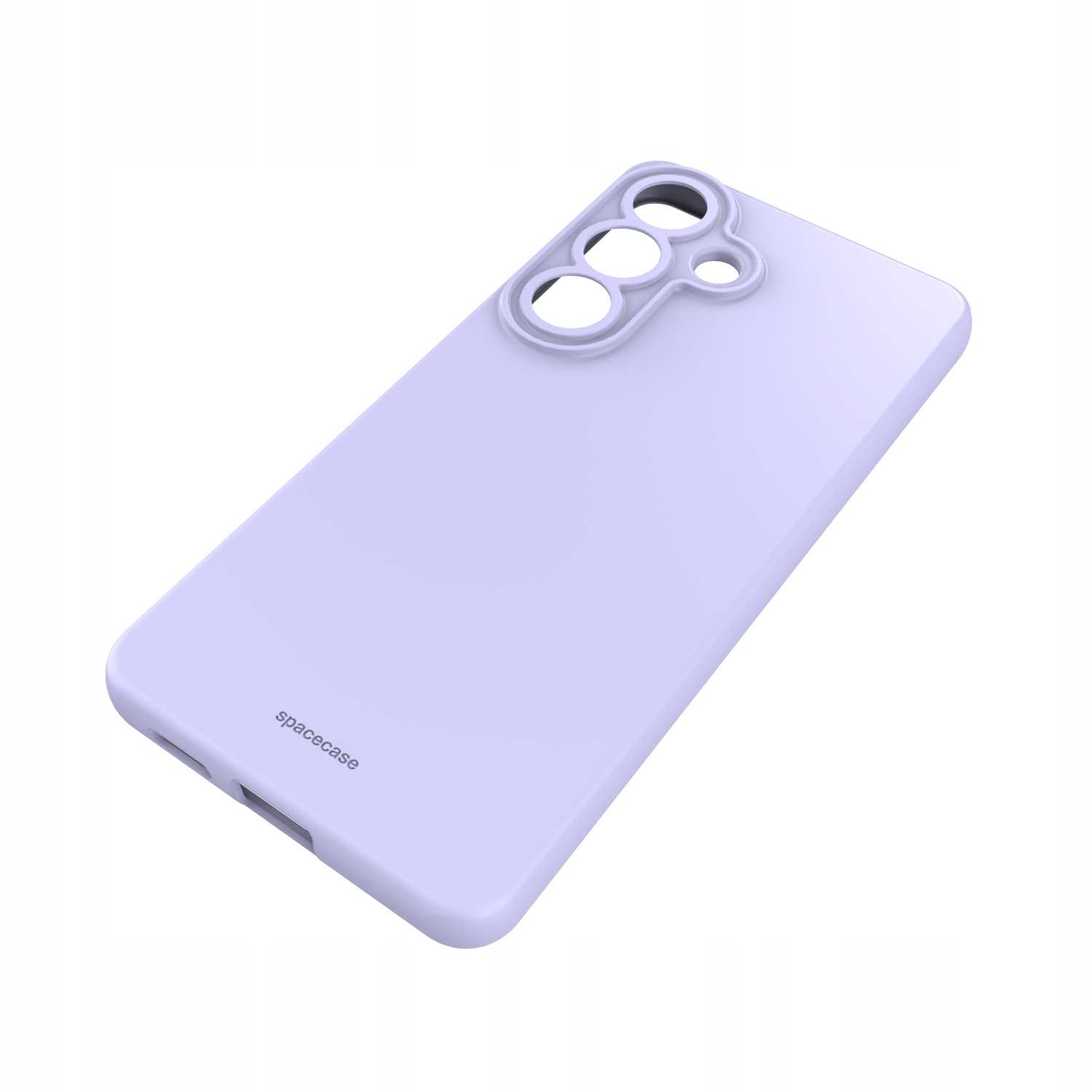 Jasnofioletowe etui na telefon z modułem kamery i logo "spacecase".