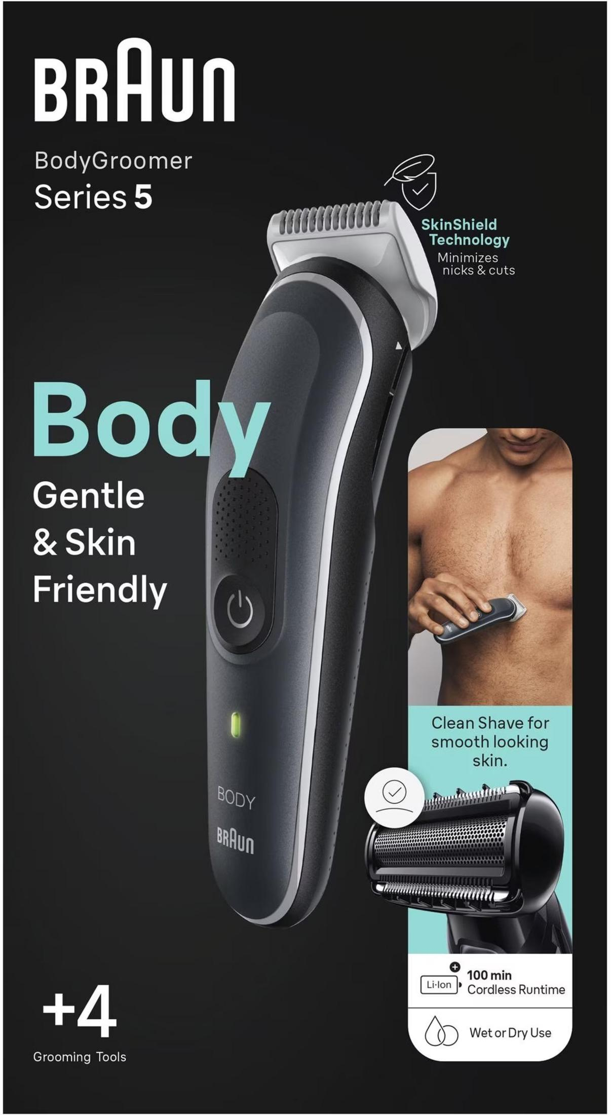 Braun BodyGroomer Serie 5 con SkinShield. Delicato e delicato sulla pelle.