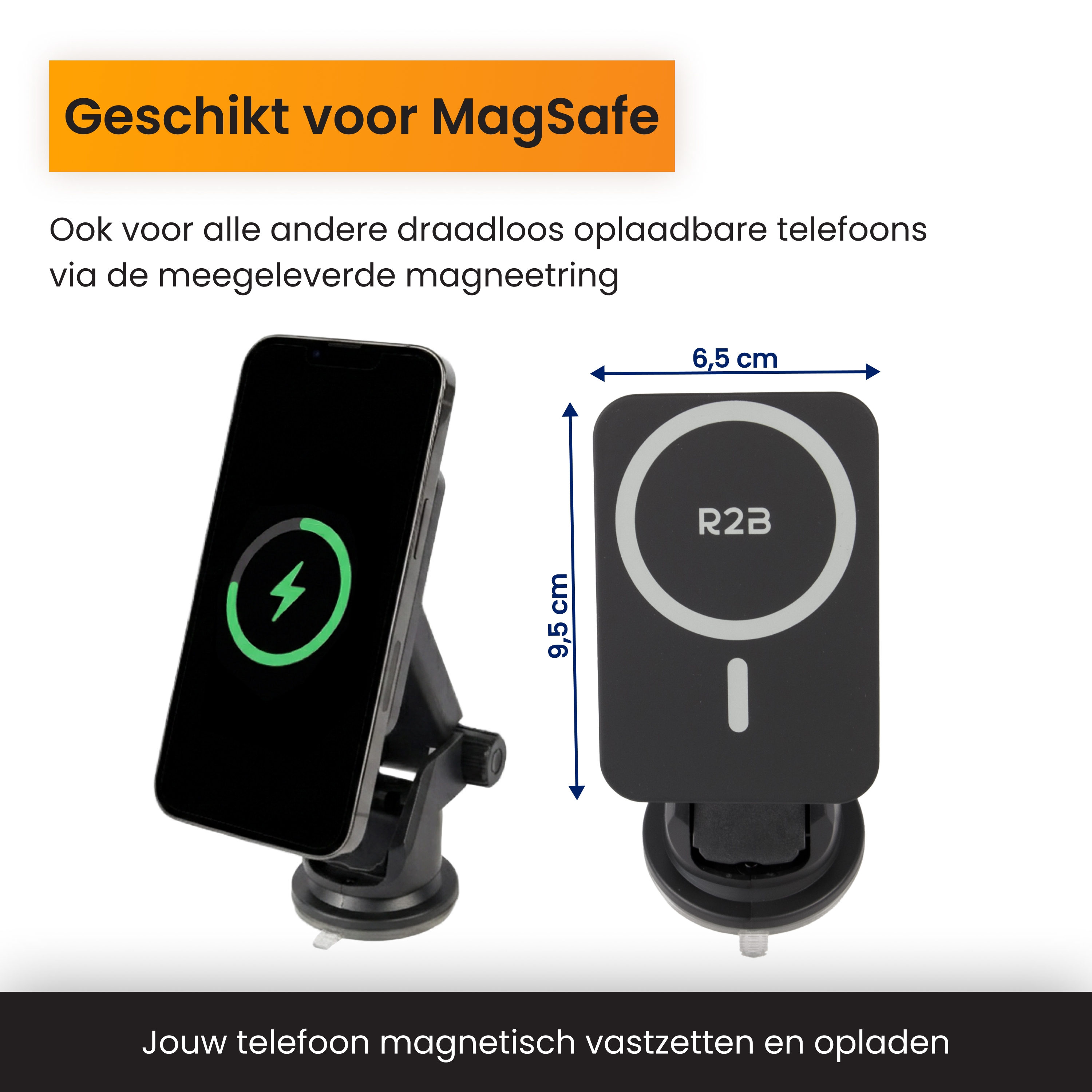 Een MagSafe compatibele oplader en een andere oplader met maten.