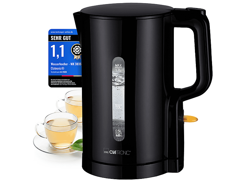 CLATRONIC WK 3835 Wasserkocher, Schwarz