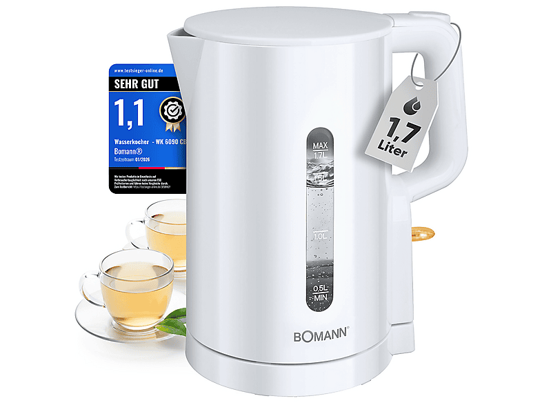 BOMANN WK 6090 CB Wasserkocher, Schwarz