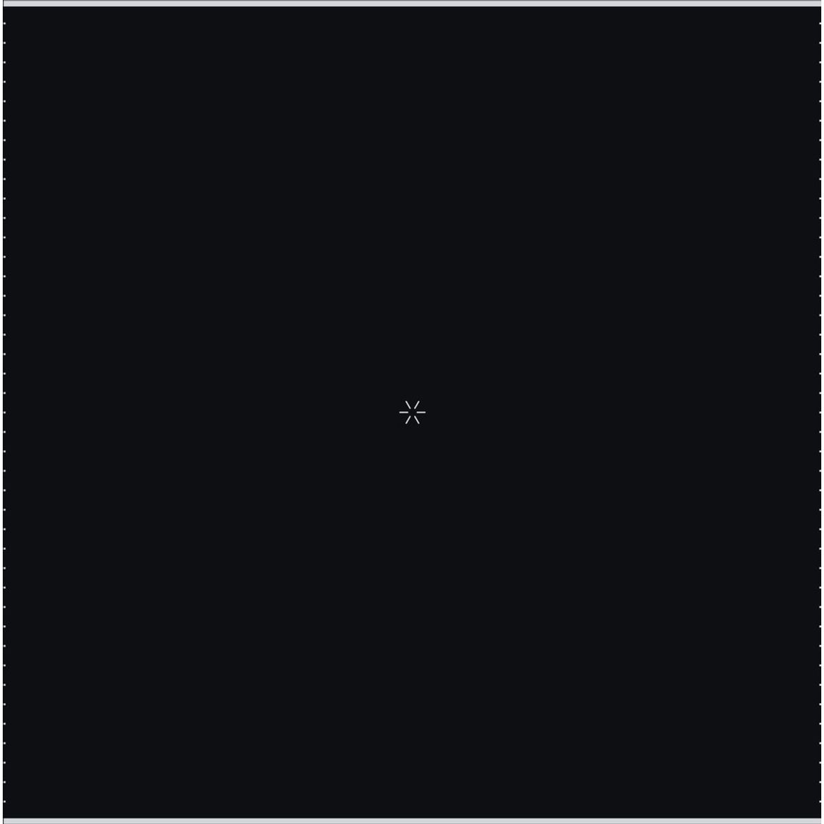 Ein weißes Sternsymbol in der Mitte eines schwarzen Bildschirms.