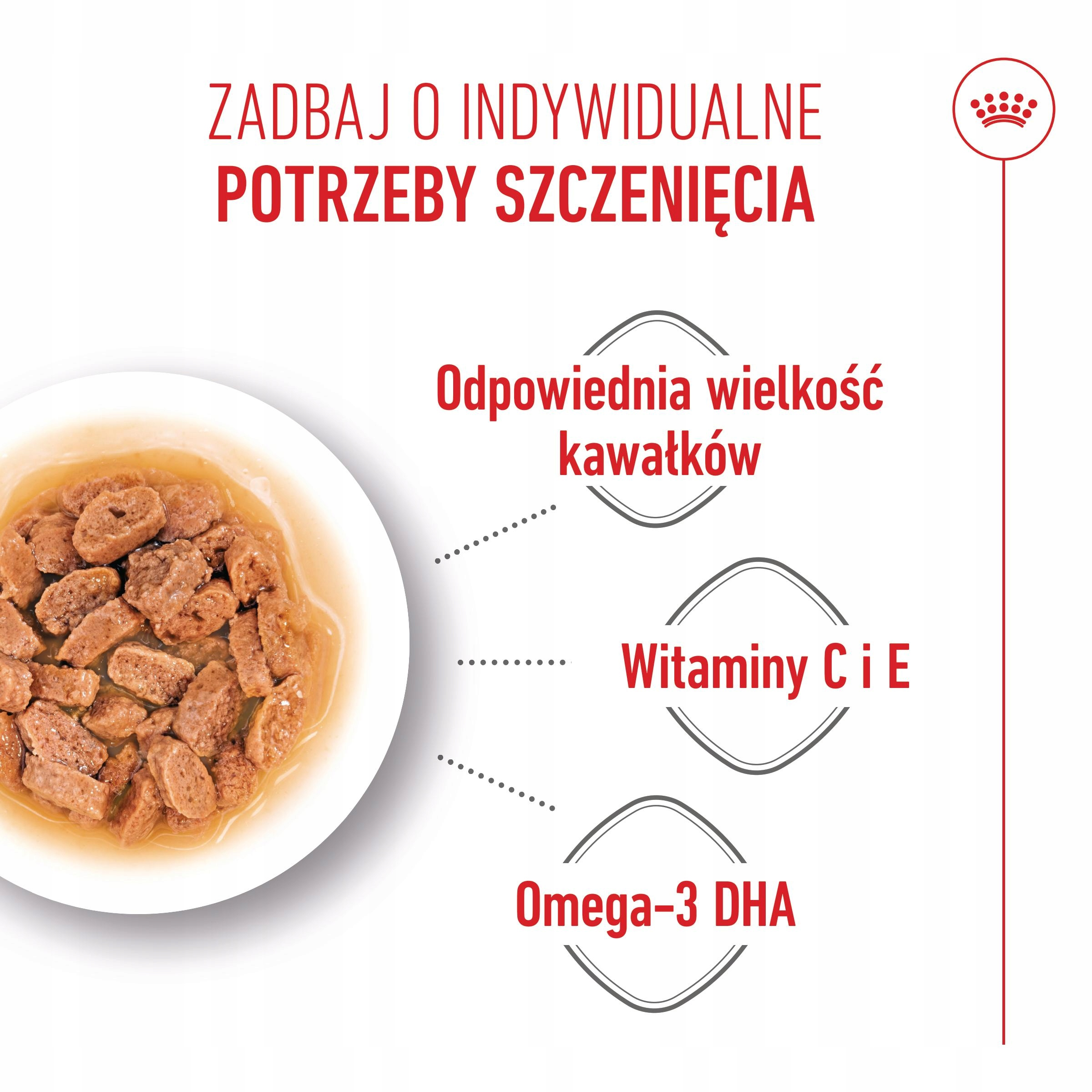 Delikatna karma dla zwierząt z witaminami C i E, Omega-3 DHA.