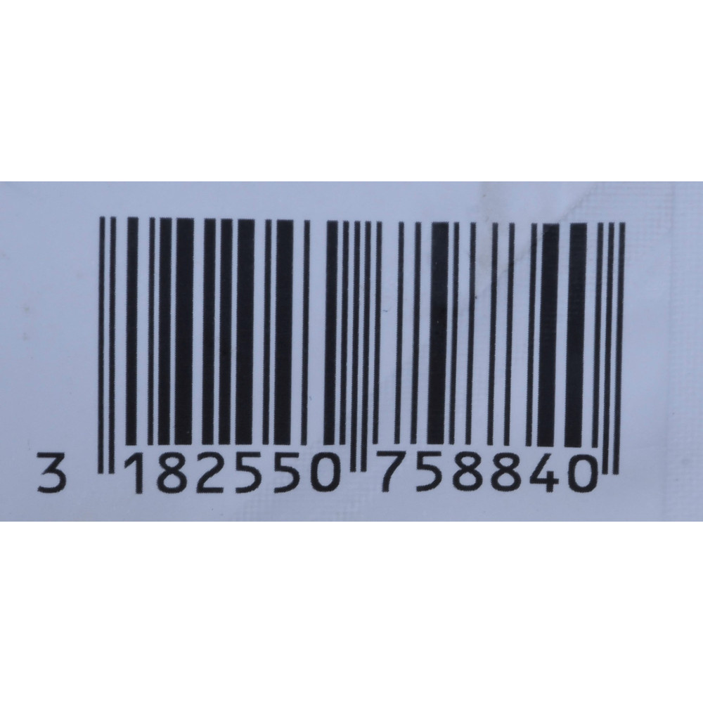 Kod kreskowy z numerami 3 182550 758840 na białym tle.