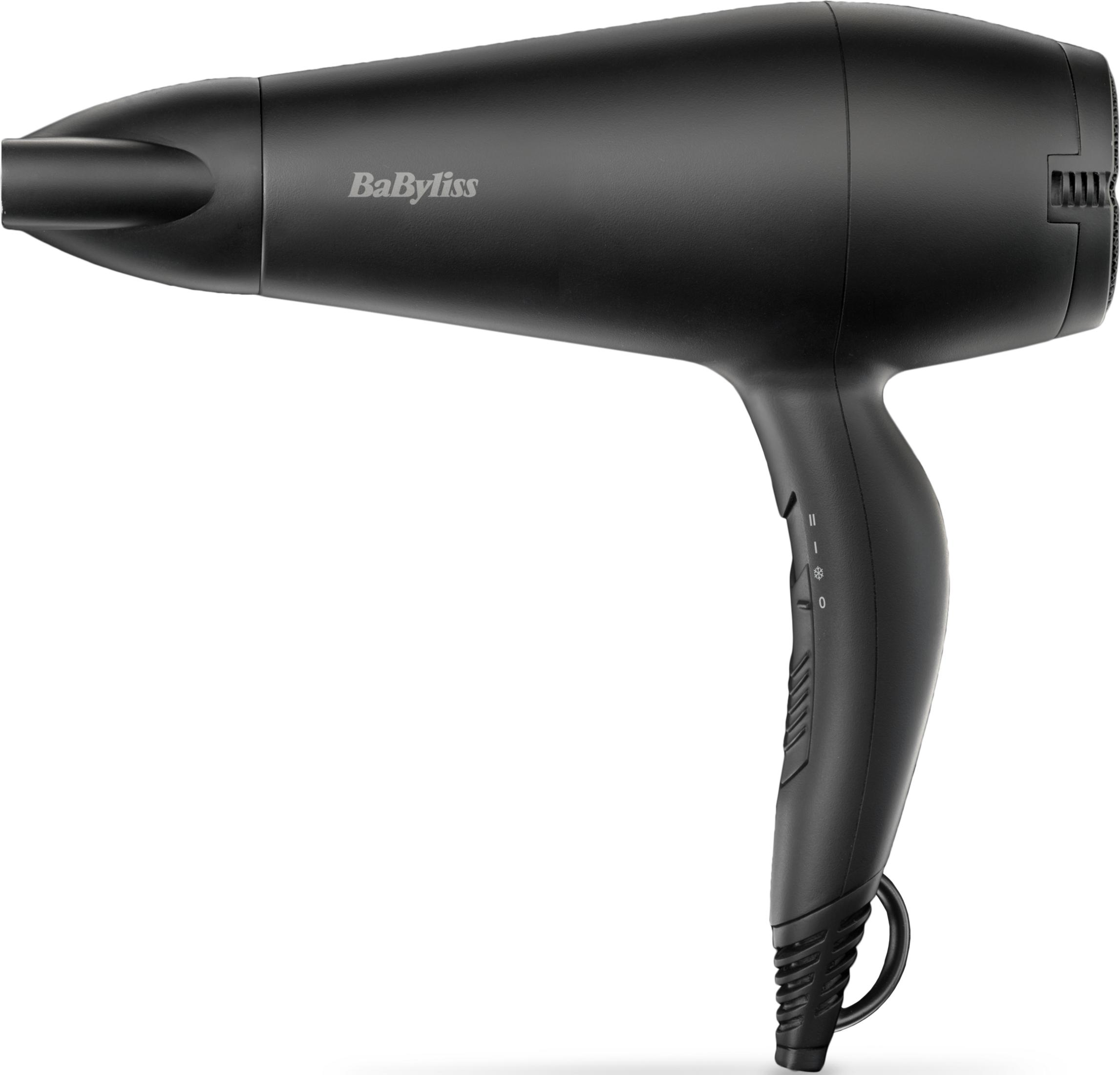 Asciugacapelli nero BaByliss con logo e controlli.