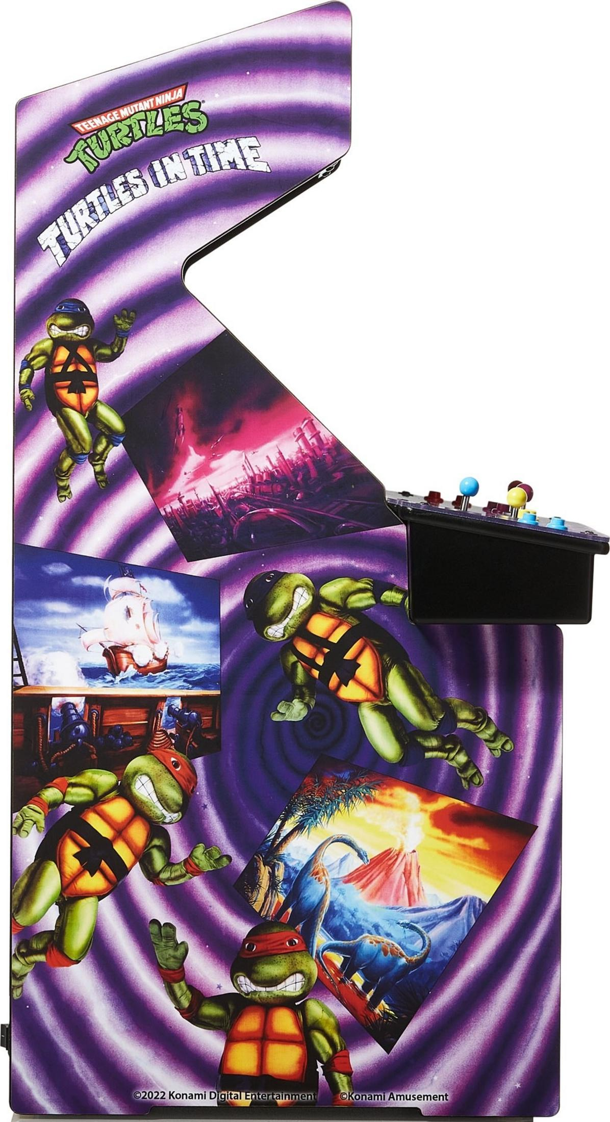 Mobile arcade Teenage Mutant Ninja Turtles con personaggi e scene di gioco.