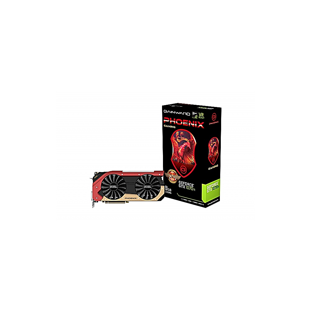 Grafikkarte und Verpackung mit Phoenix-Motiv, Gainward GeForce GTX 1070 Ti.