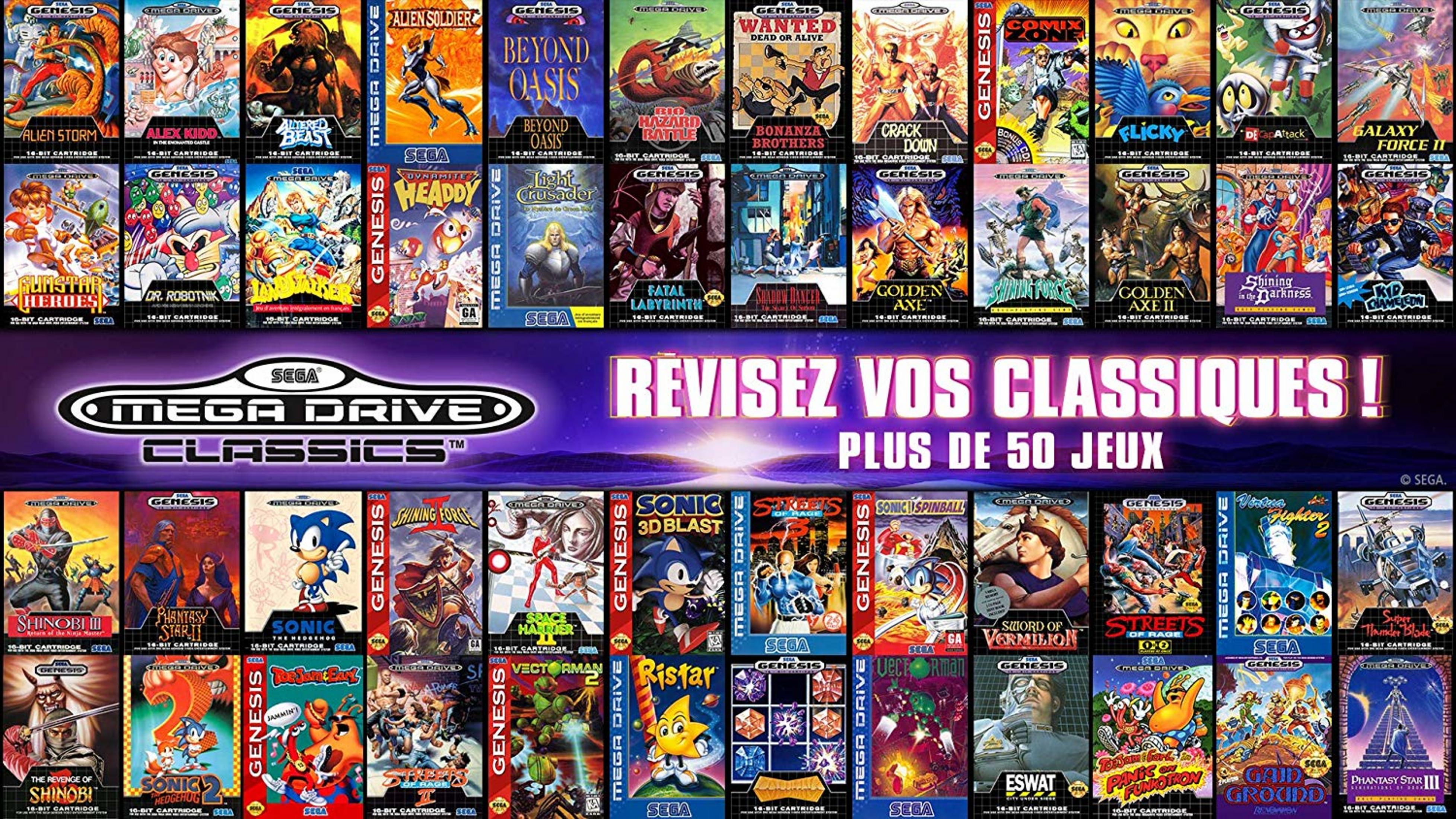 Cover der Mega Drive Classics Compilation mit vielen Videospiel-Covern.