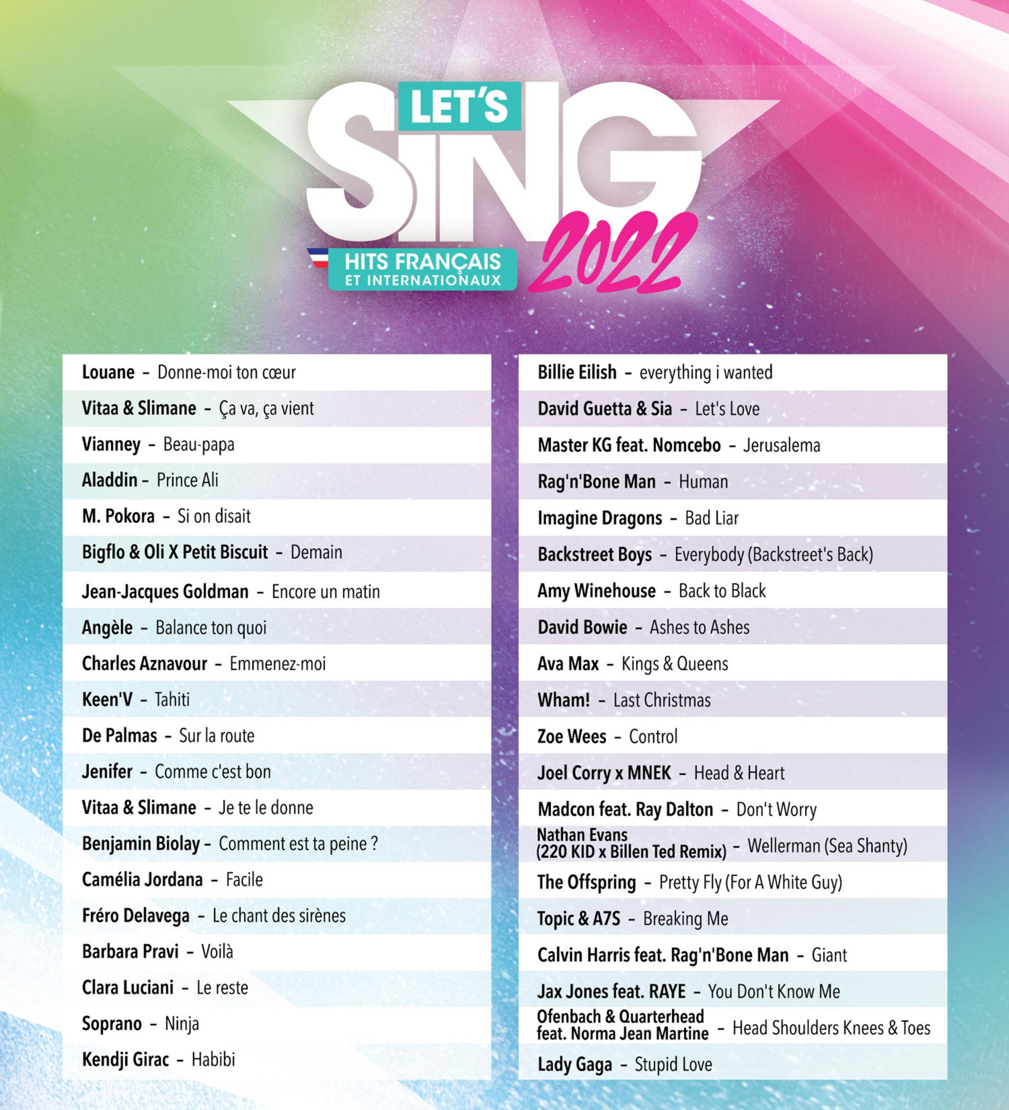 Cover von 'Let's Sing 2022' mit Liederliste.