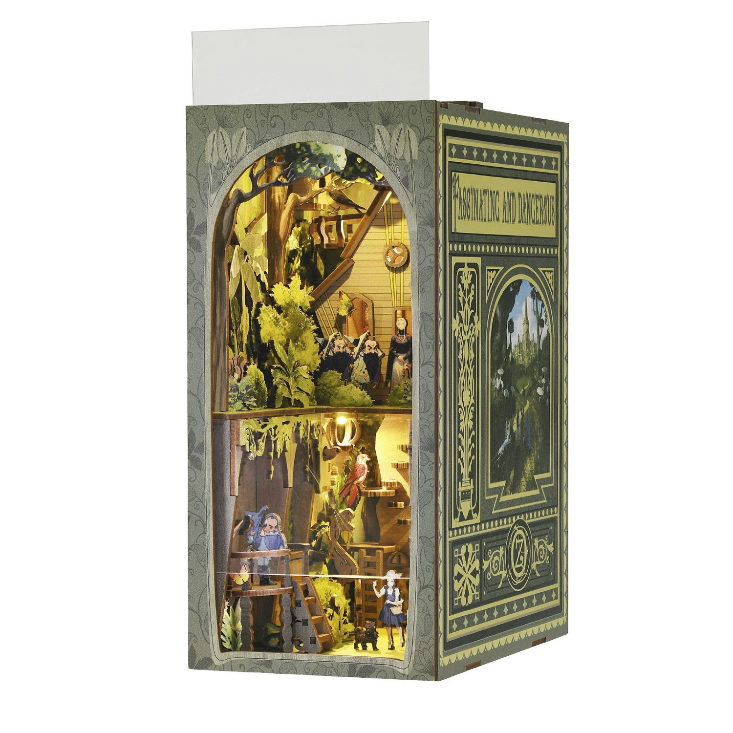 Un diorama di libro raffigurante una scena dal Mago di Oz.