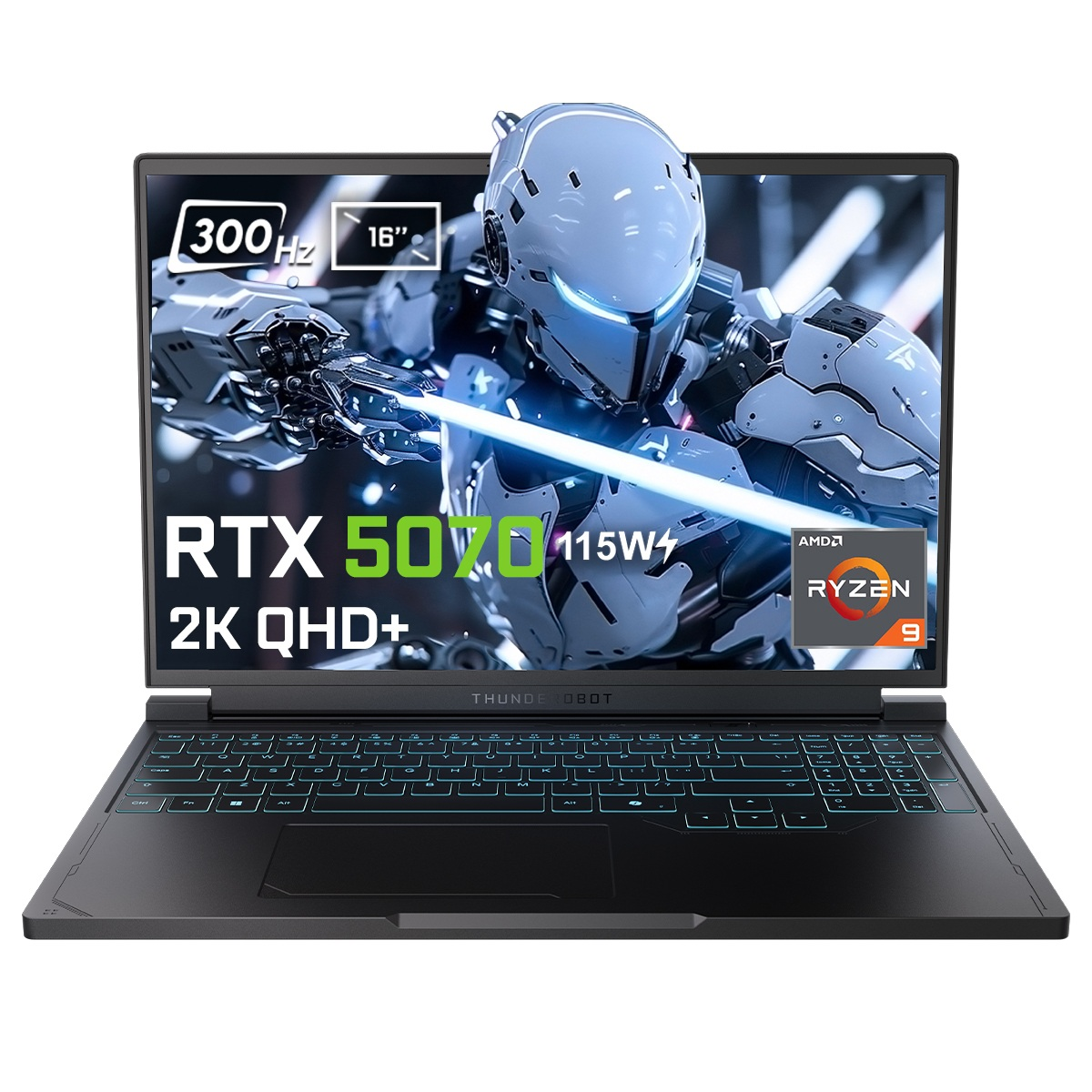 THUNDEROBOT RS16 8GB 115W 2K QHD+ 300Hz AMD Ryzen 9-9850HX 32 GB RAM 1 TB SSD 16 inç FreeDOS Laptop Black