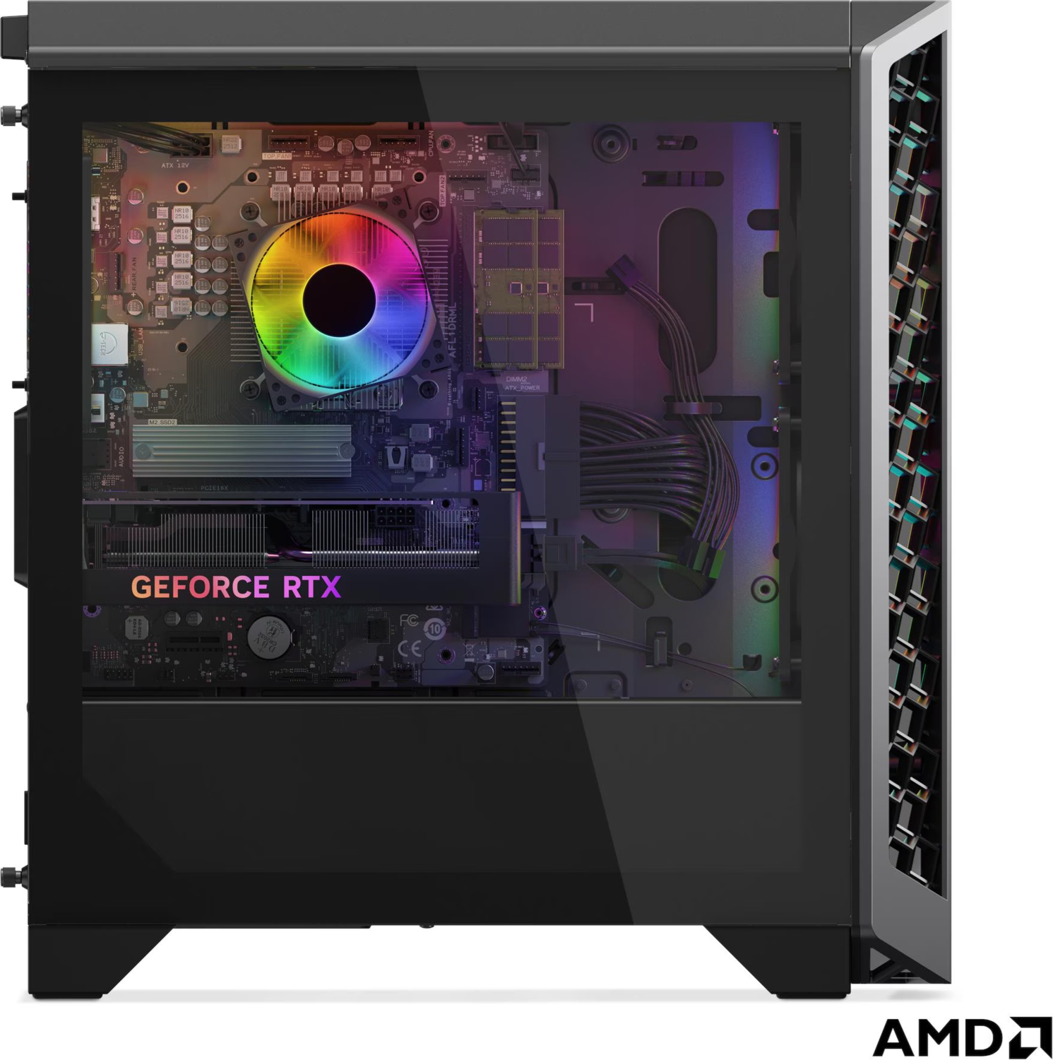 CPU soğutucusu ve kasanın içinde RGB aydınlatmalı özel PC yapımı.