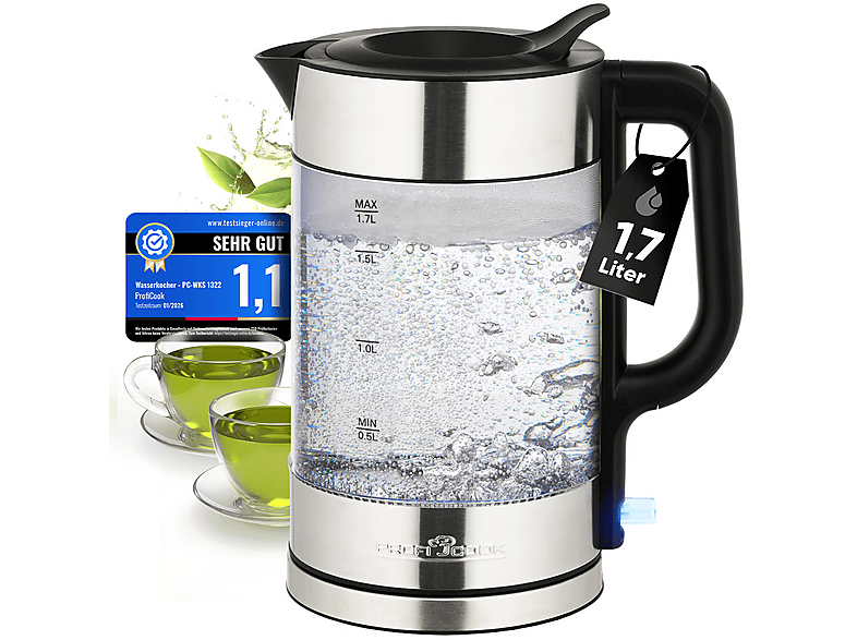 PROFICOOK PC-WKS 1322 G Wasserkocher, Silber