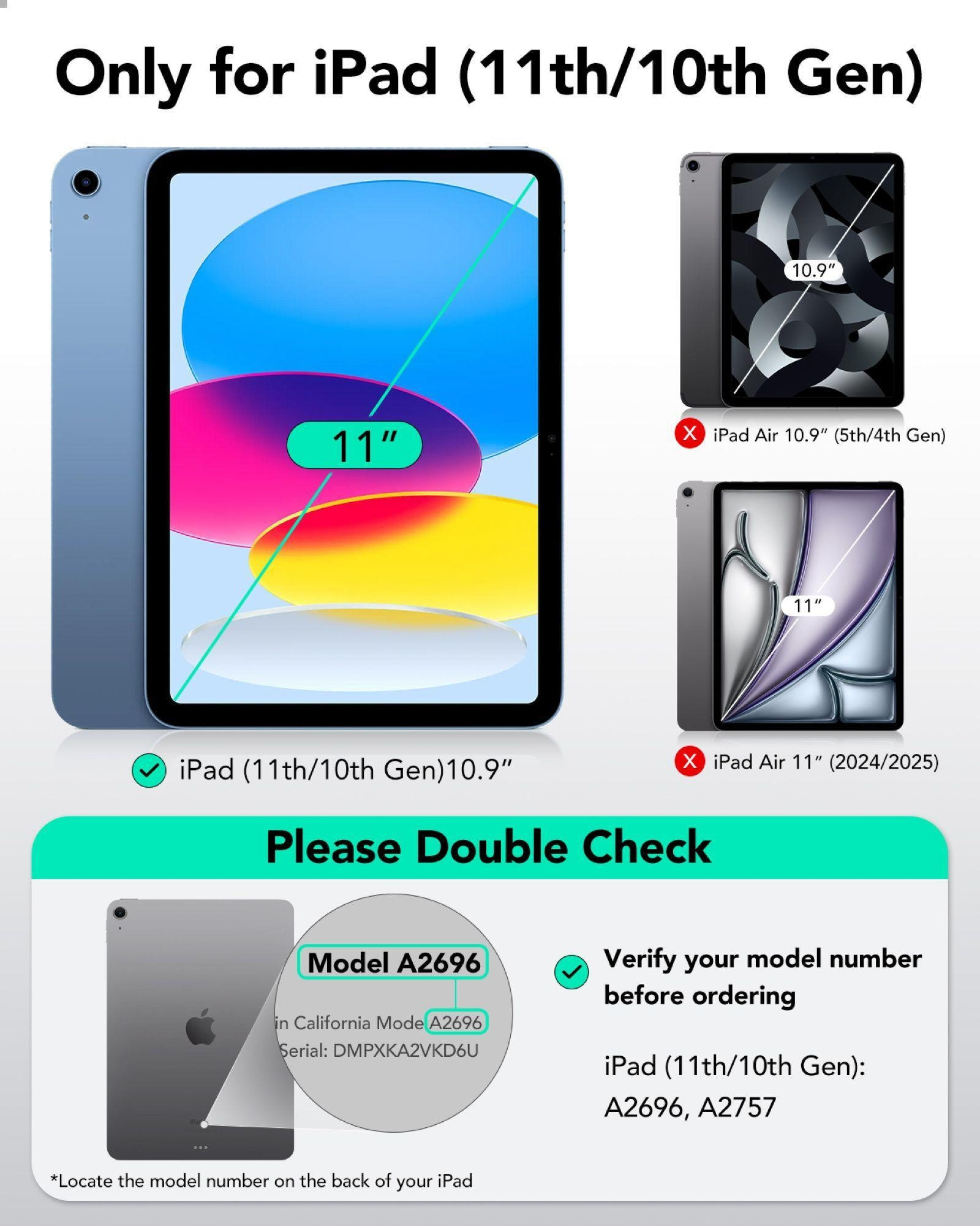 Ein blaues iPad mit 11 Zoll Bildschirm, daneben iPads mit 10,9 und 11 Zoll.