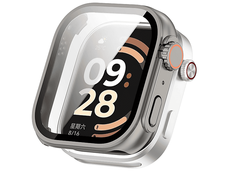 WIGENTO Kunststoff Ultra 3 Design Hülle + H9 Hart Glas Watch Schutz Hülle (für Xiaomi Redmi Watch 6)