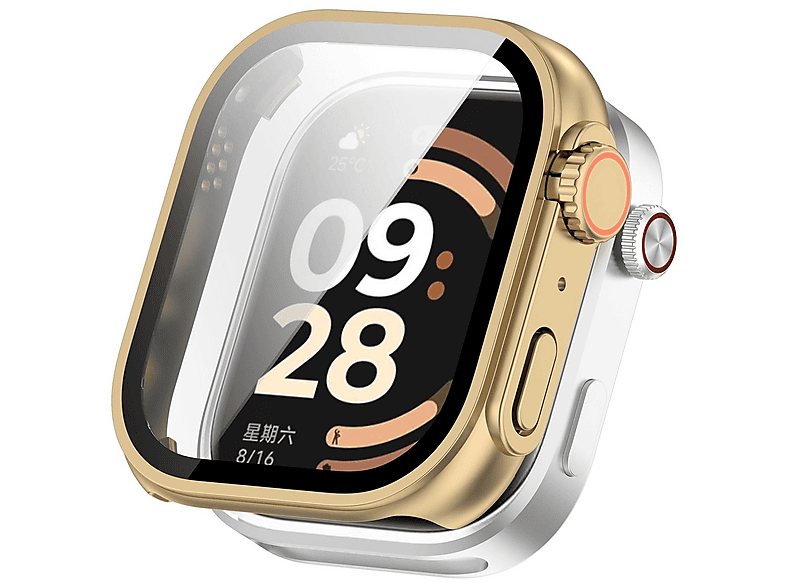 WIGENTO Kunststoff Ultra 3 Design Hülle + H9 Hart Glas Watch Schutz Hülle (für Xiaomi Redmi Watch 6)