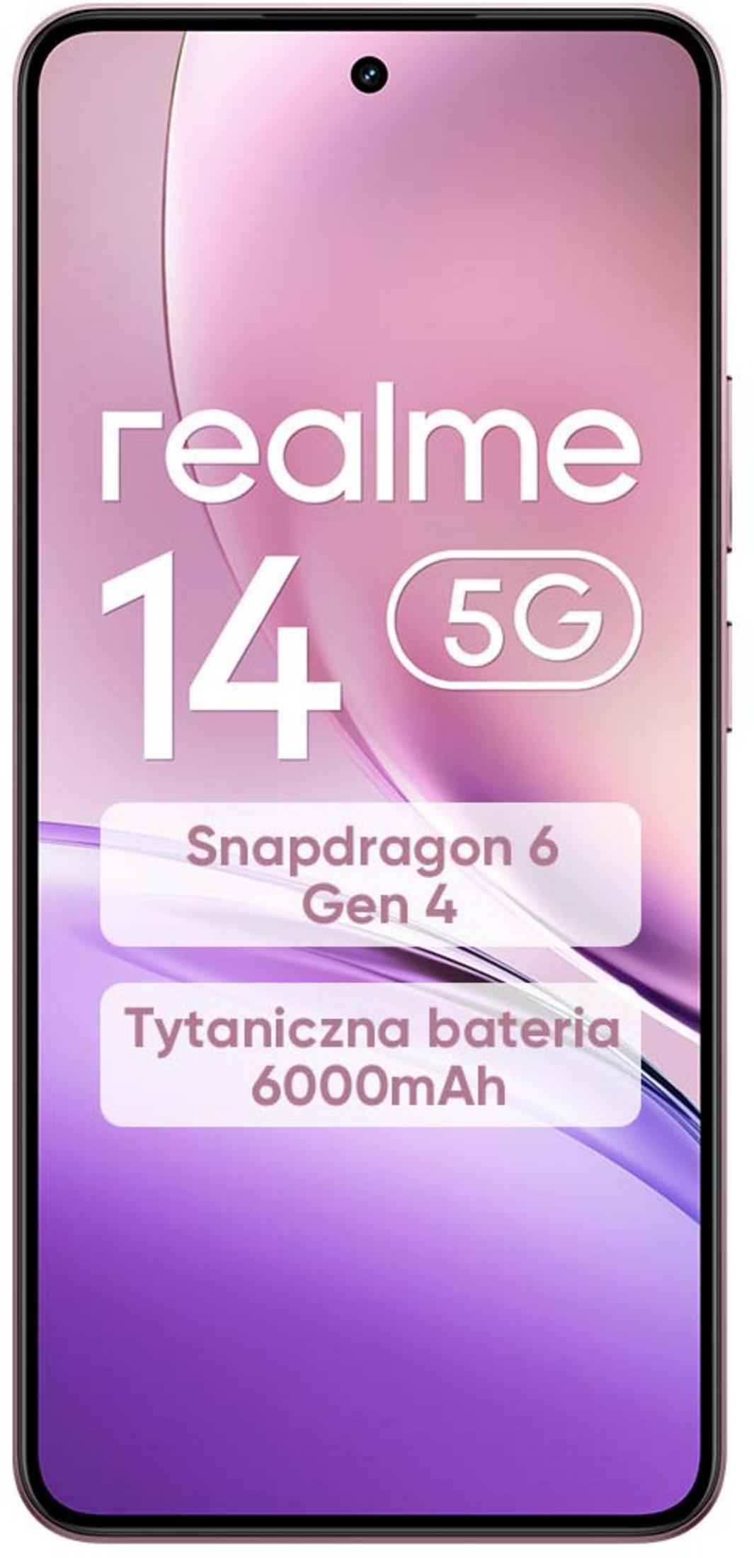 Realme 14 5G ze Snapdragonem 6 Gen 4 i baterią 6000mAh.