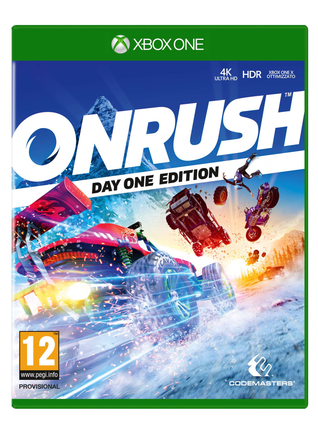 Copertina videogioco: Auto da corsa in aria, XBOX ONE, Onrush.