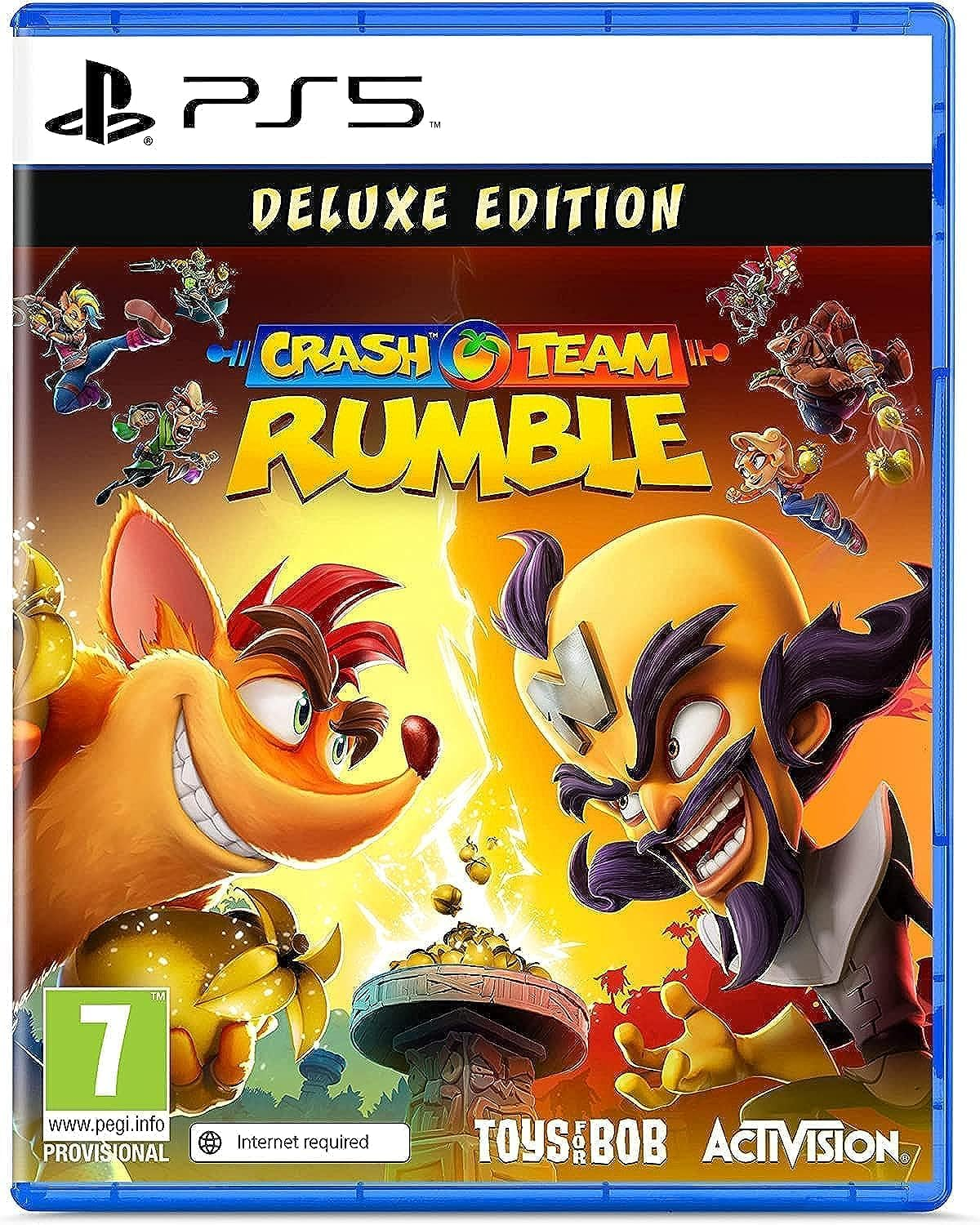 Custodia PS5 Crash Team Rumble Deluxe Edition con Crash e Dr. Neo Cortex.