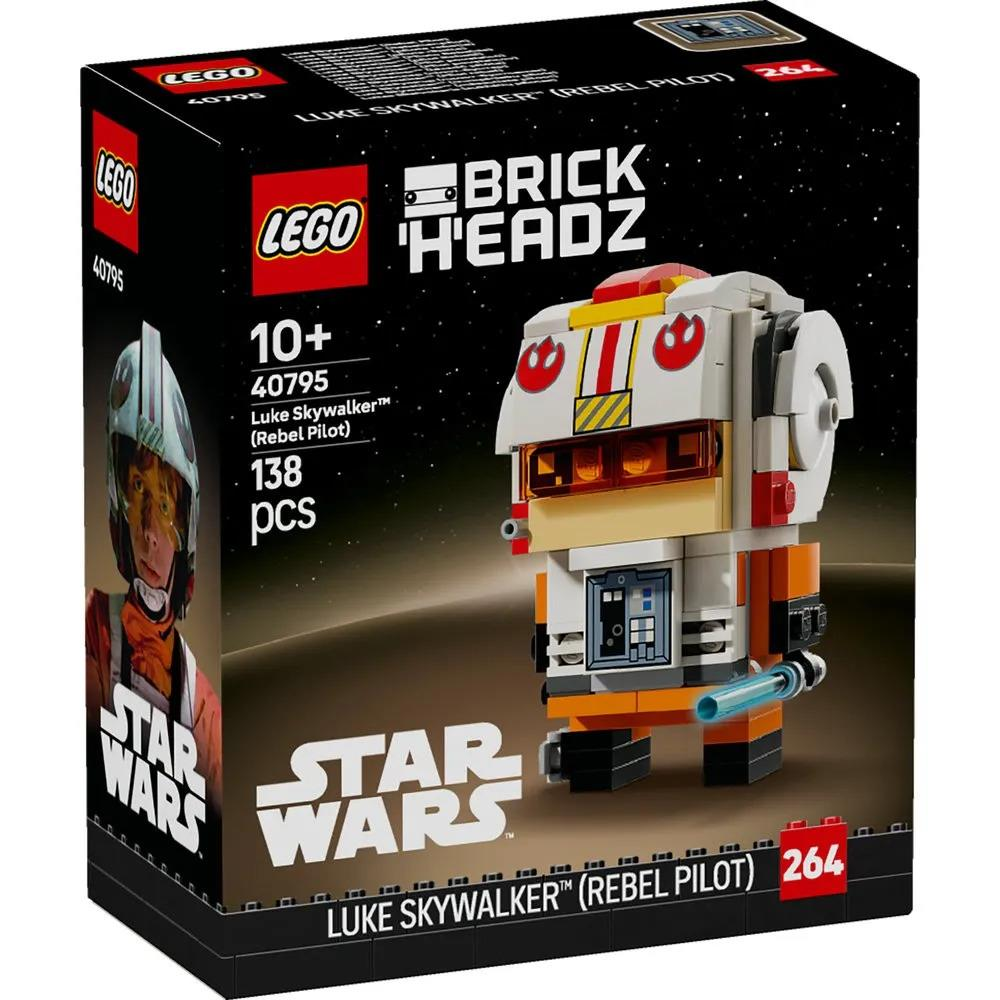 LEGO Star Wars Luke Skywalker (Asi Pilot) BrickHeadz Seti 40795. Resmi ambalaj.
