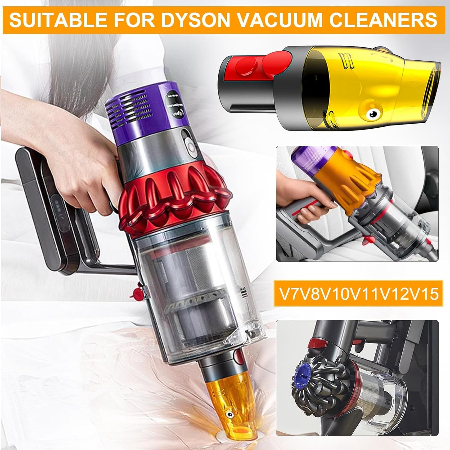 Nahaufnahme eines Dyson-Staubsaugers. Geeignet für V7/V8/V10/V11/V12/V15.