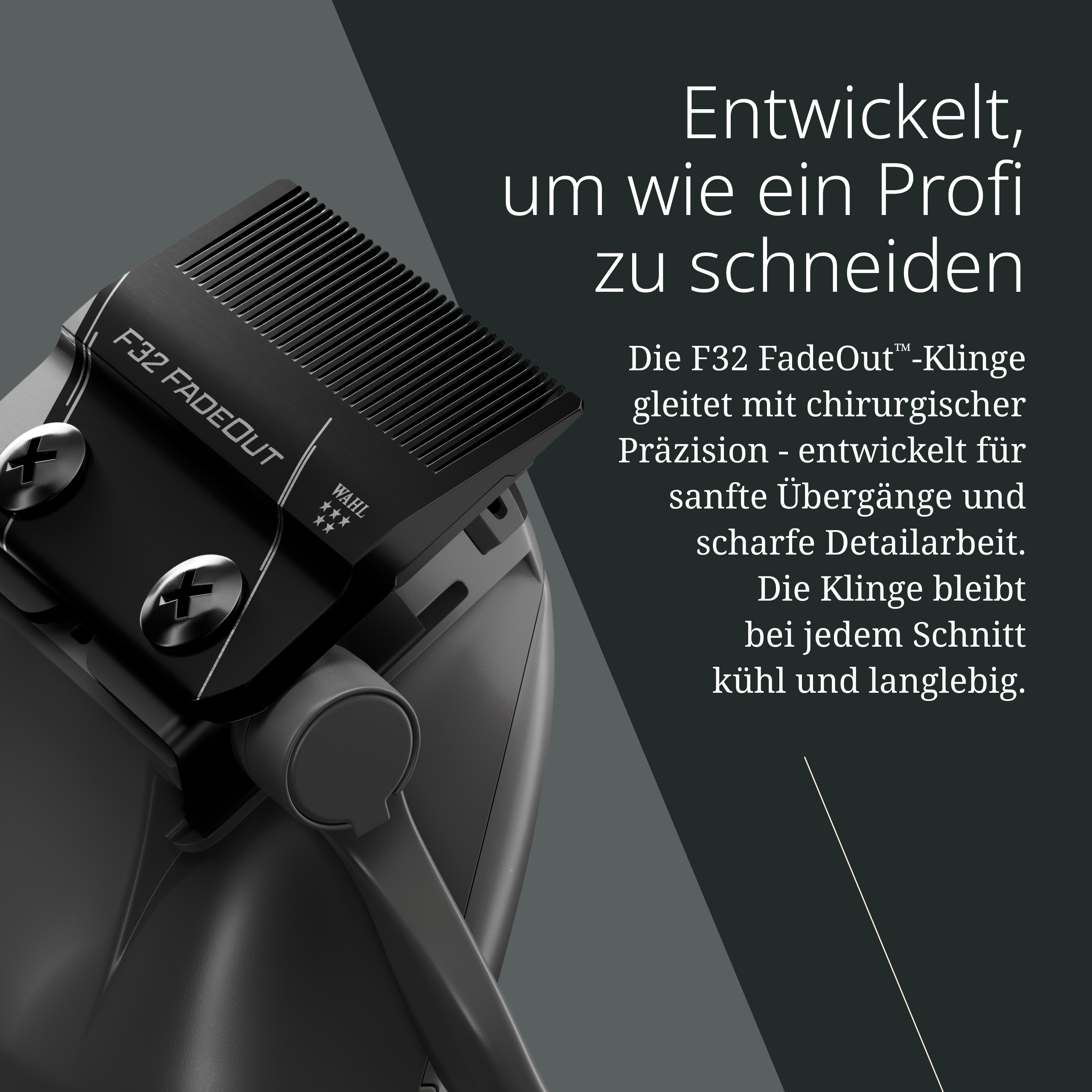 Zbliżenie czarnej maszynki do strzyżenia włosów z tekstem.