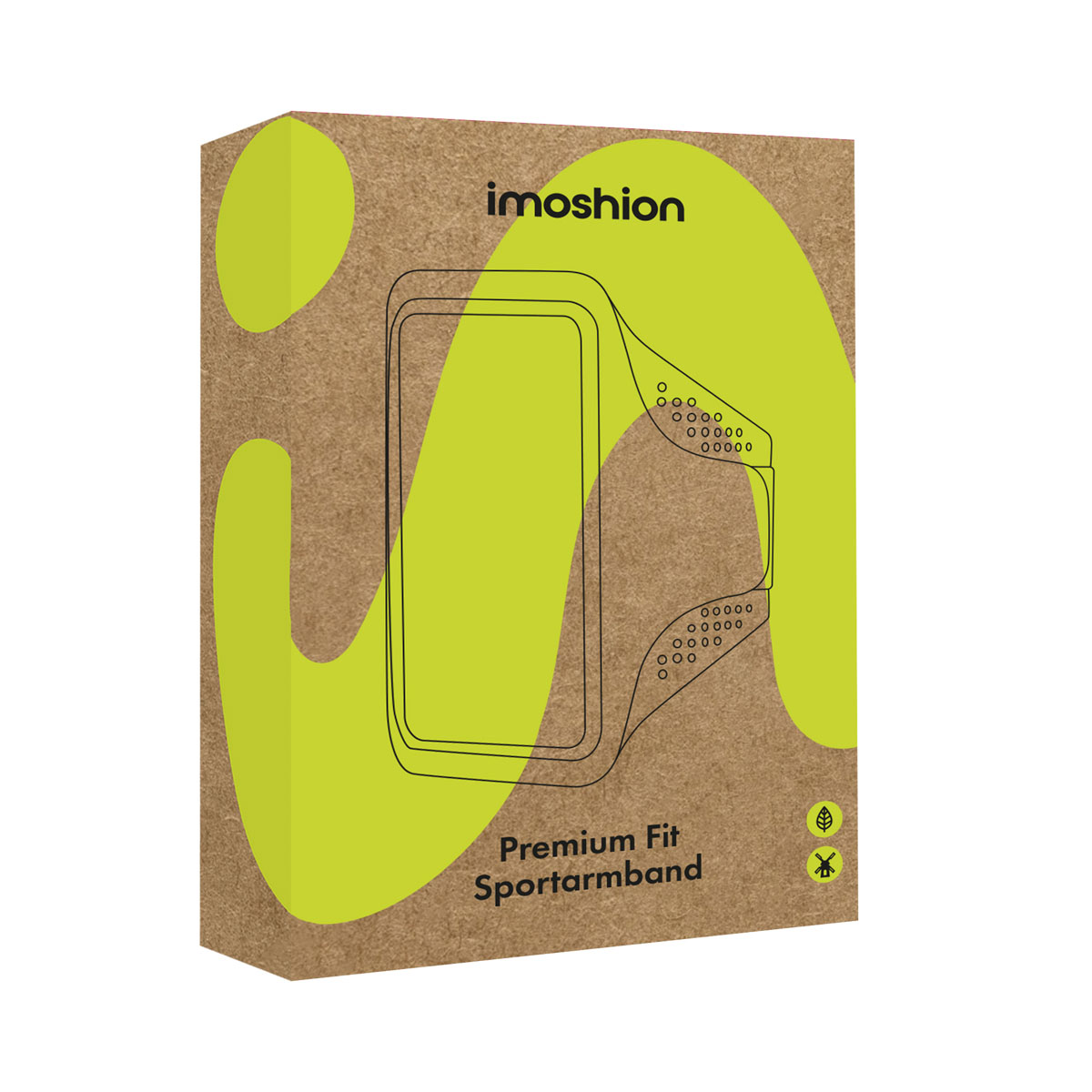 De verpakking toont een sportarmband met "imoshion" en "Premium Fit Sportarmband".
