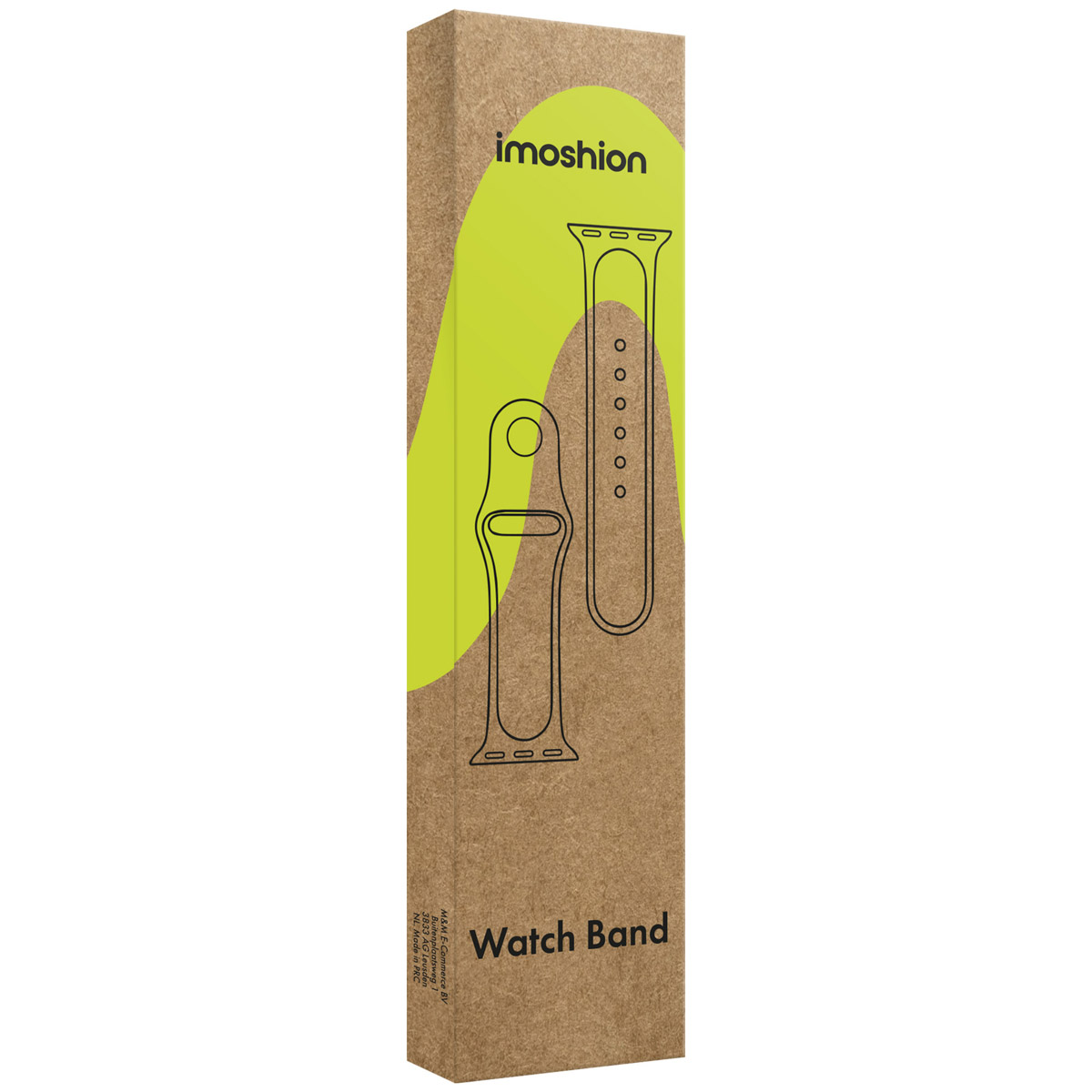 Packaging for a watch band with "imoshion" logo and watch band illustration.